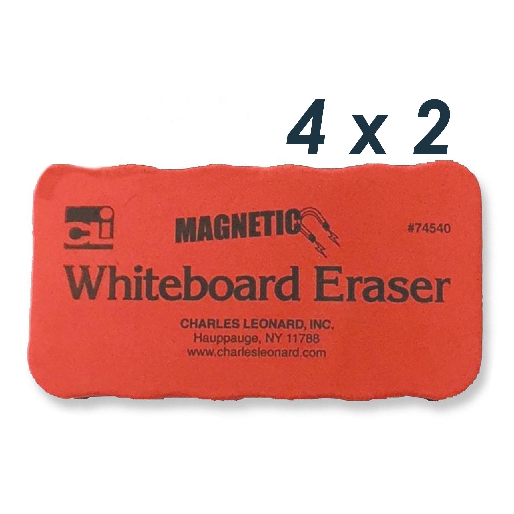 Magnetic Whiteboard Eraser, Red/Black, 12 Per Pack