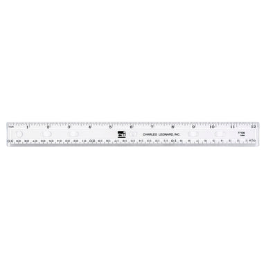 Plastic Ruler, 12", Translucent, Clear, Pack of 48 - A1 School Supplies