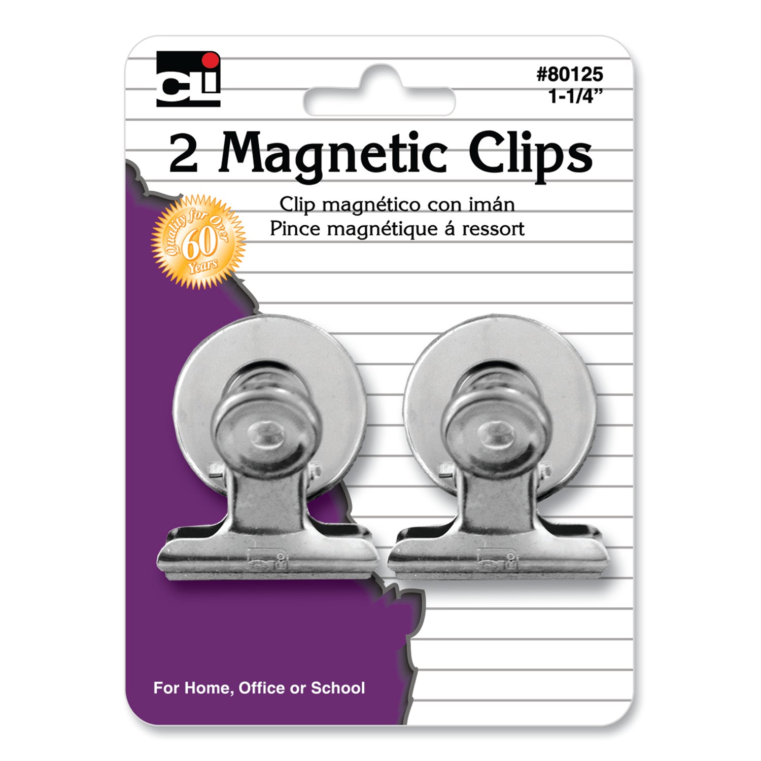 Magnetic Spring Clips, 2 Per Pack, 24 Packs