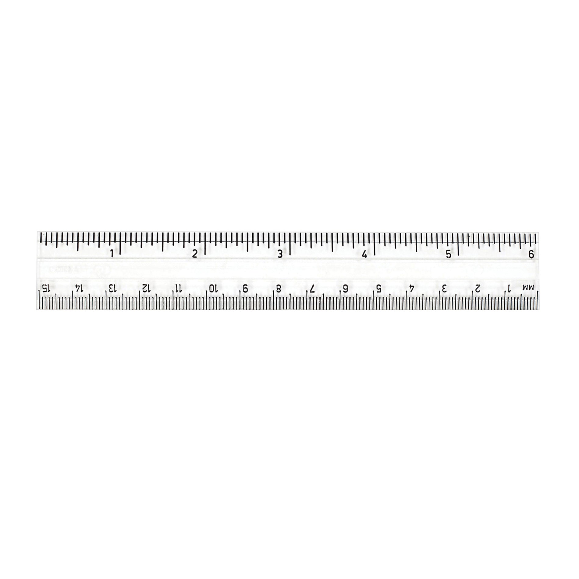 Plastic Ruler, 6", Inches/Metric, Clear, Pack of 48