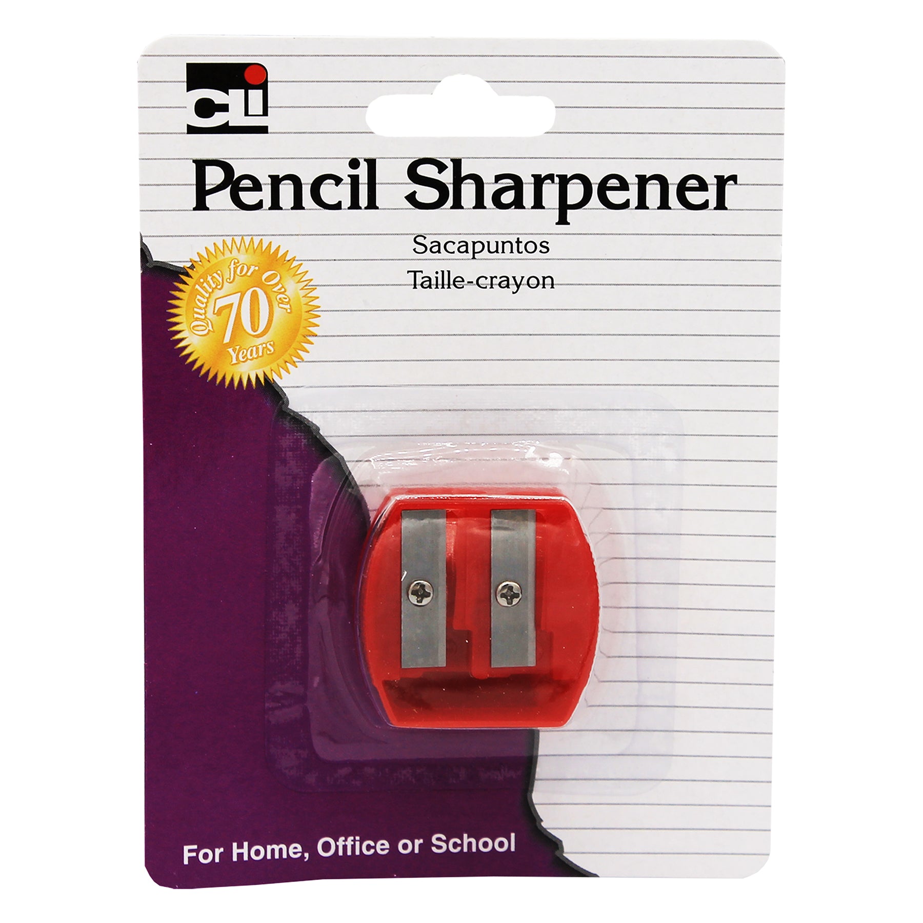 Two Hole Pencil/Crayon Sharpener, Pack of 24