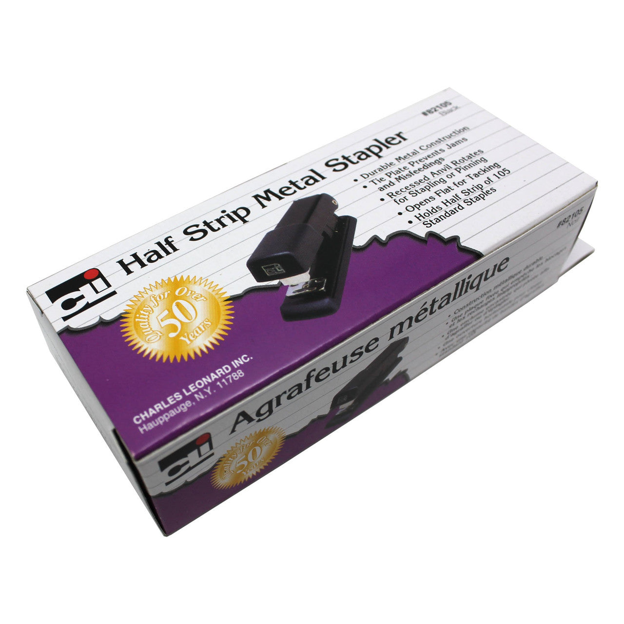 Stapler - Metal - Half Strip - Black