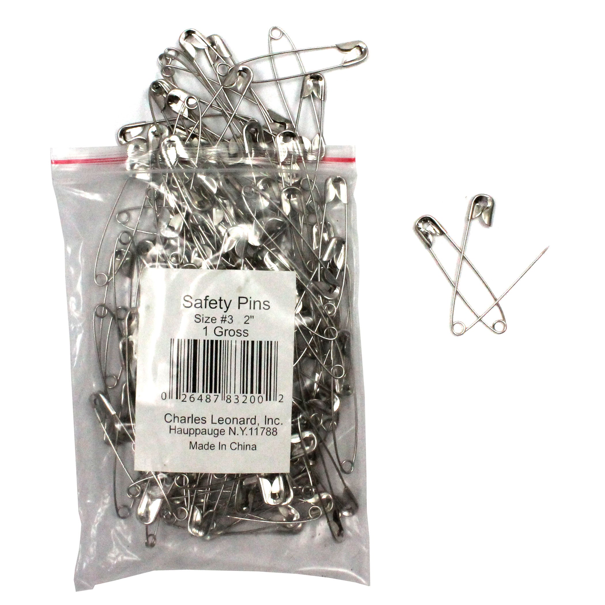 Safety Pins 2", 144 Per Pack, 5 Packs