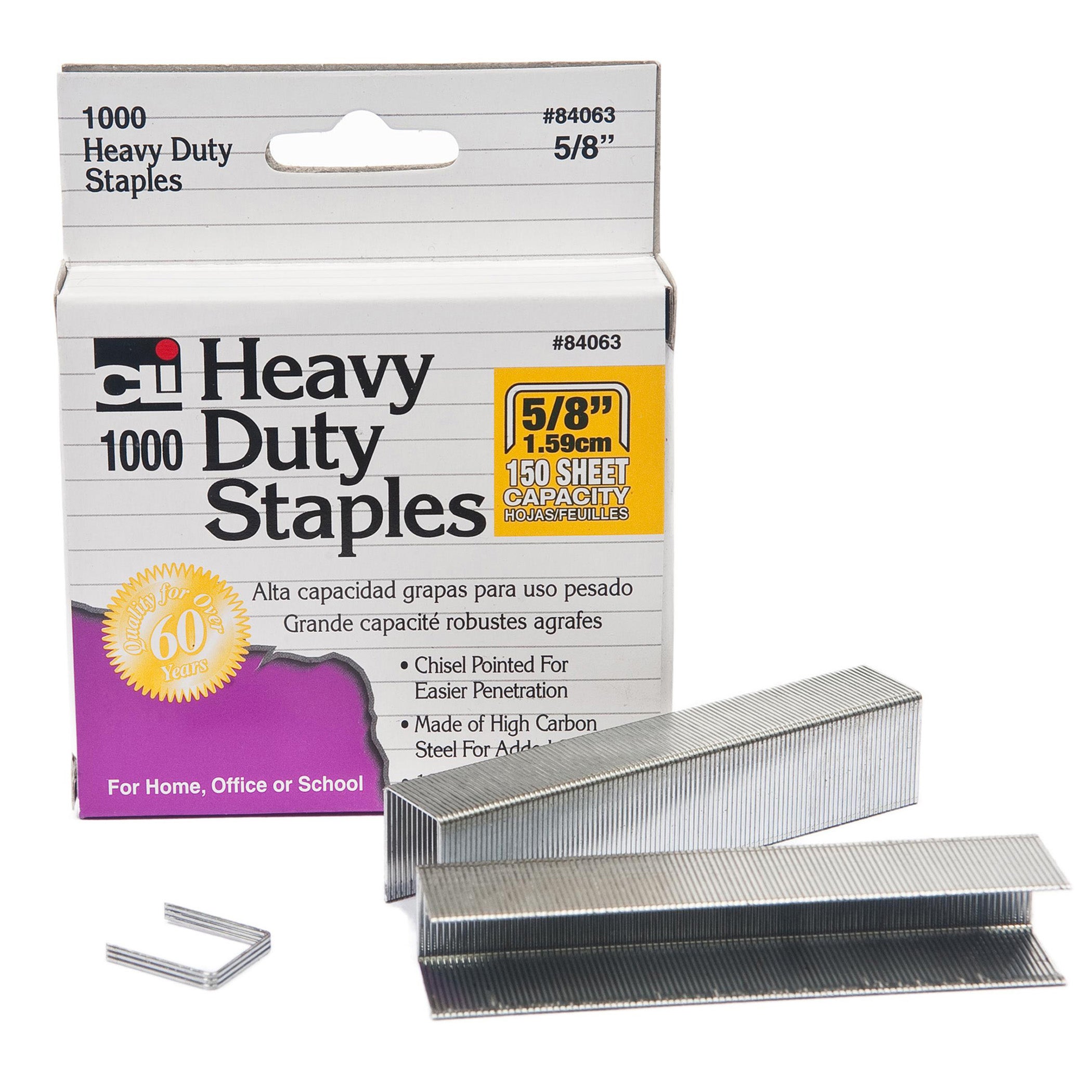 Extra Heavy Duty Staples, 5/8", 1000 Per Pack, 6 Packs