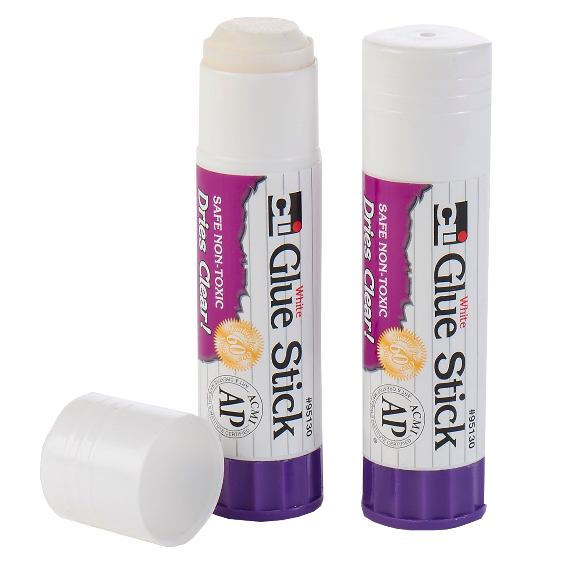 Economy Glue Sticks, White, 1.3 oz., 12-count