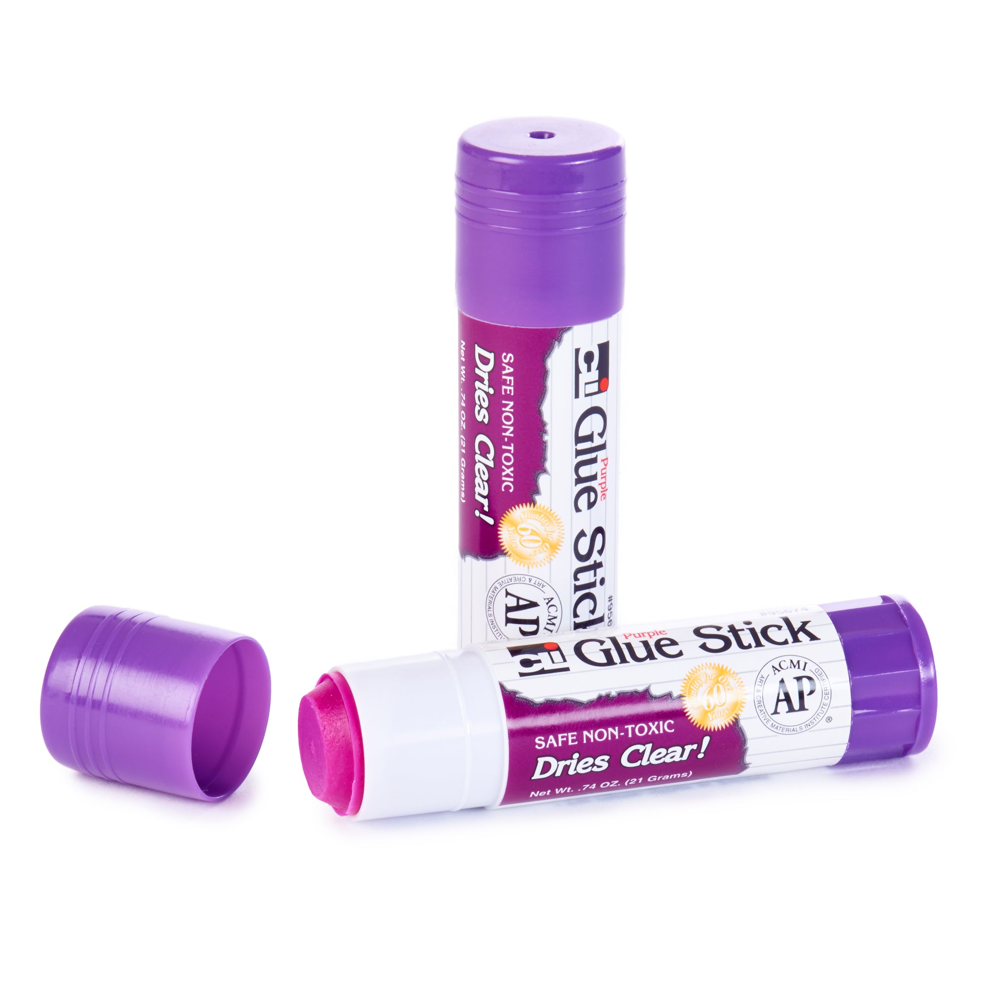 Purple Glue Sticks, .74 oz, 12 Per Pack, 3 Packs - A1 School Supplies