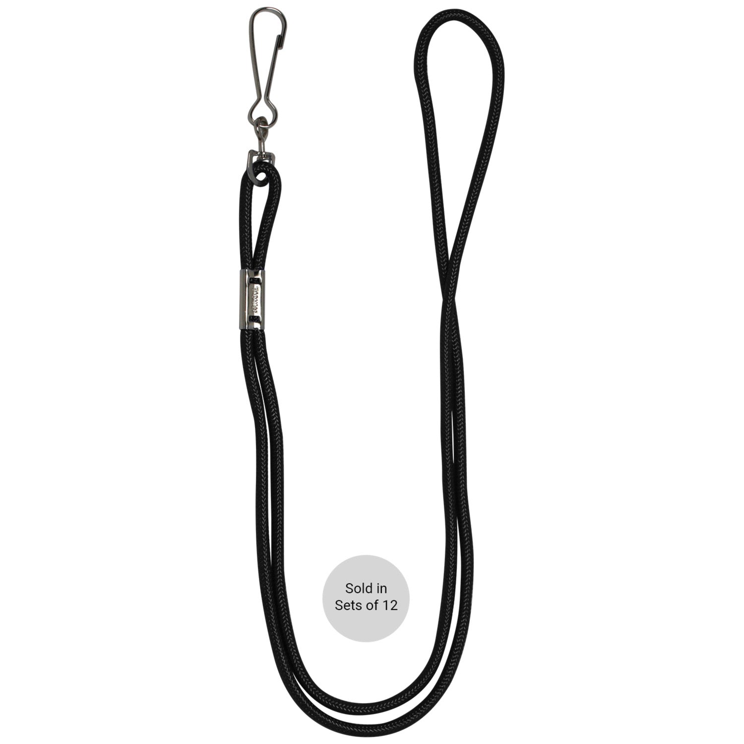 Lanyards, Black, Pack of 12 Per Pack, 3 Packs