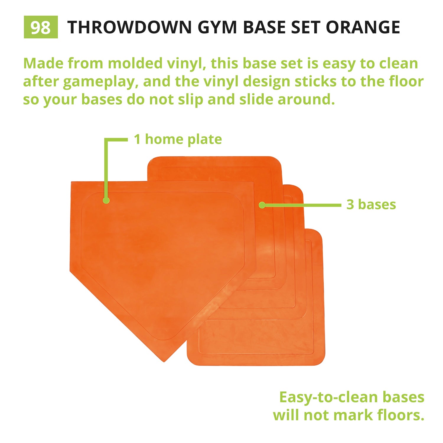 Throwdown Gym Base Set, Orange, Set of 4