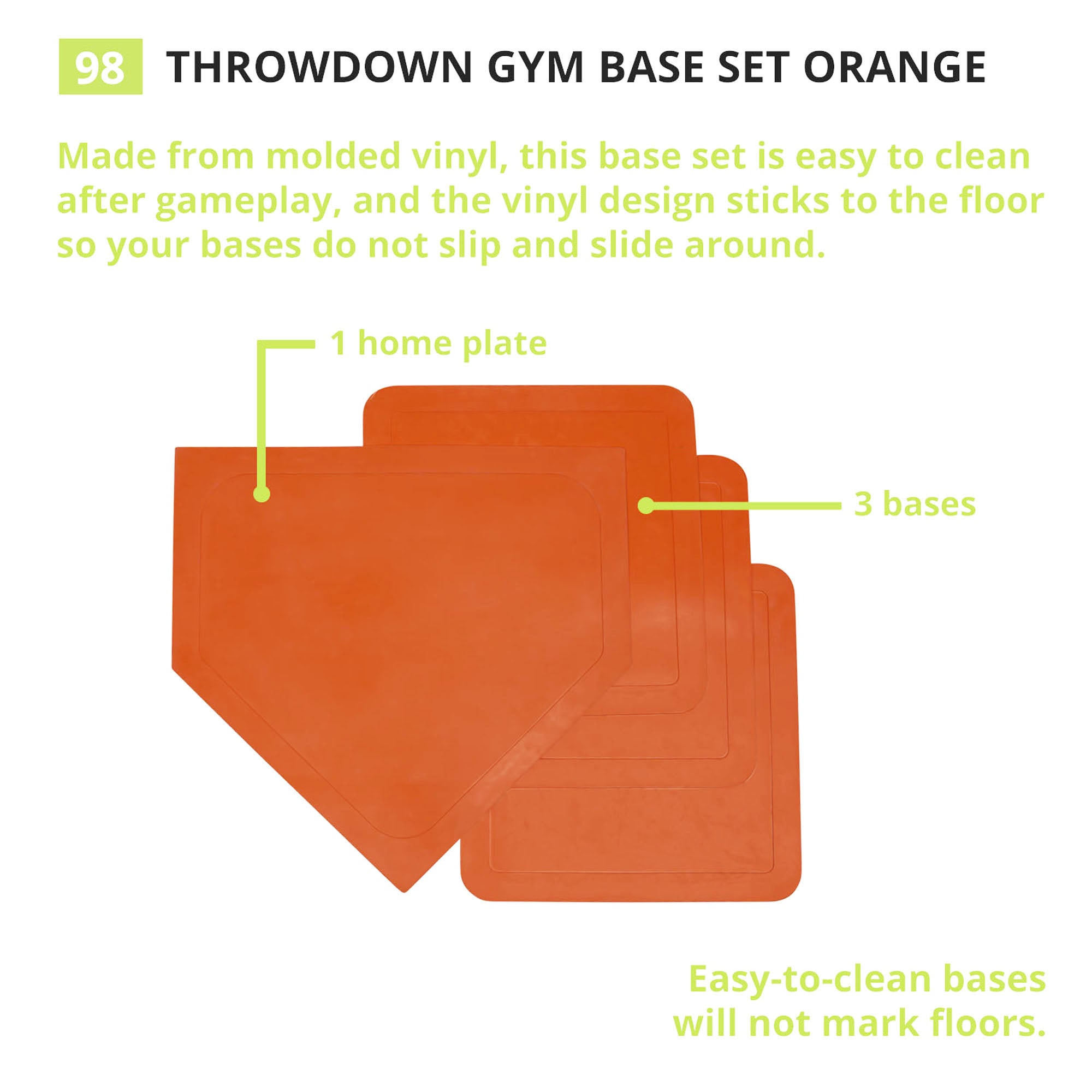 Throwdown Gym Base Set, Orange, Set of 4