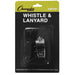 Metal Whistle & Black Lanyard Pack, 6 Packs - A1 School Supplies