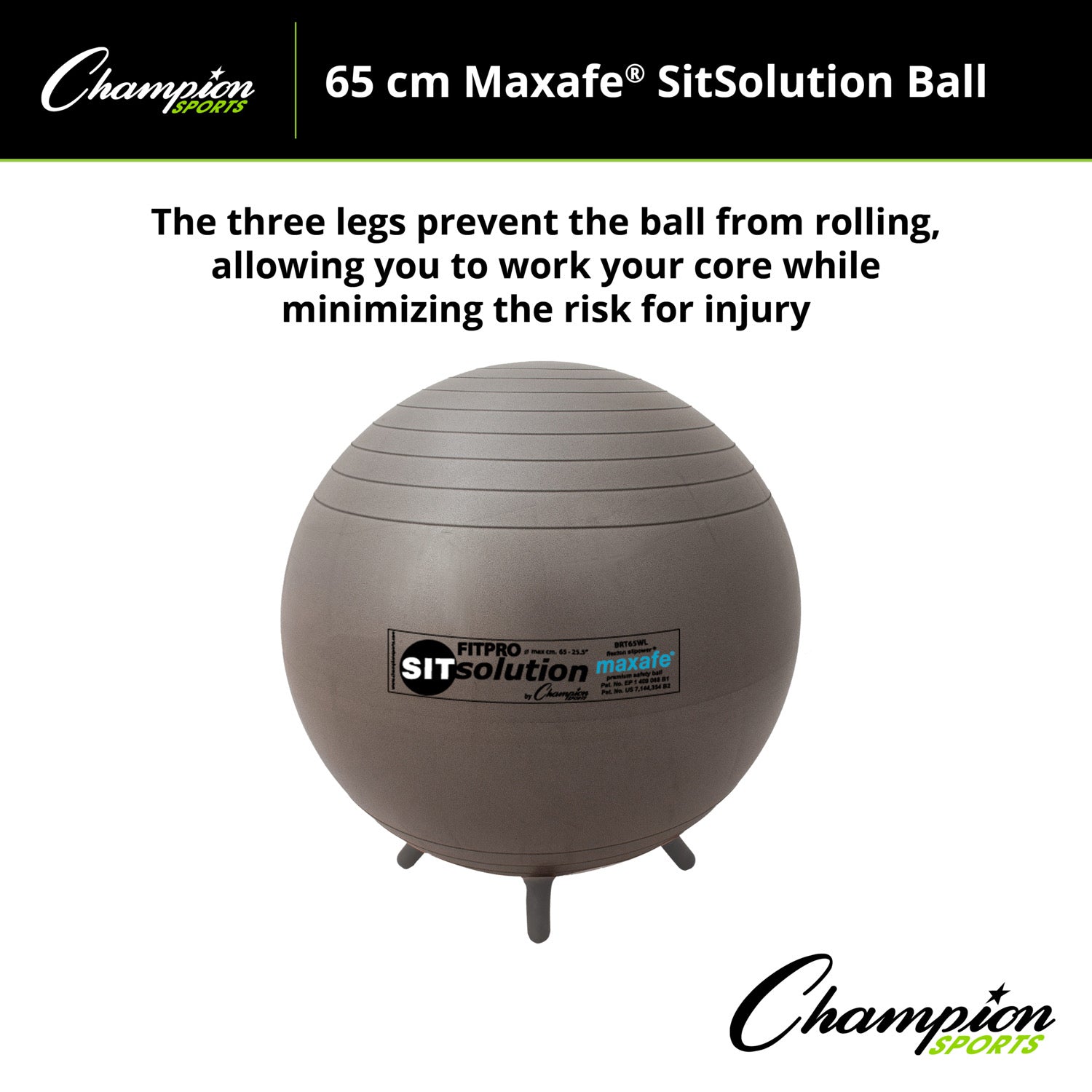 MAXAFE® Sitsolution 65cm Ball with Stability Legs