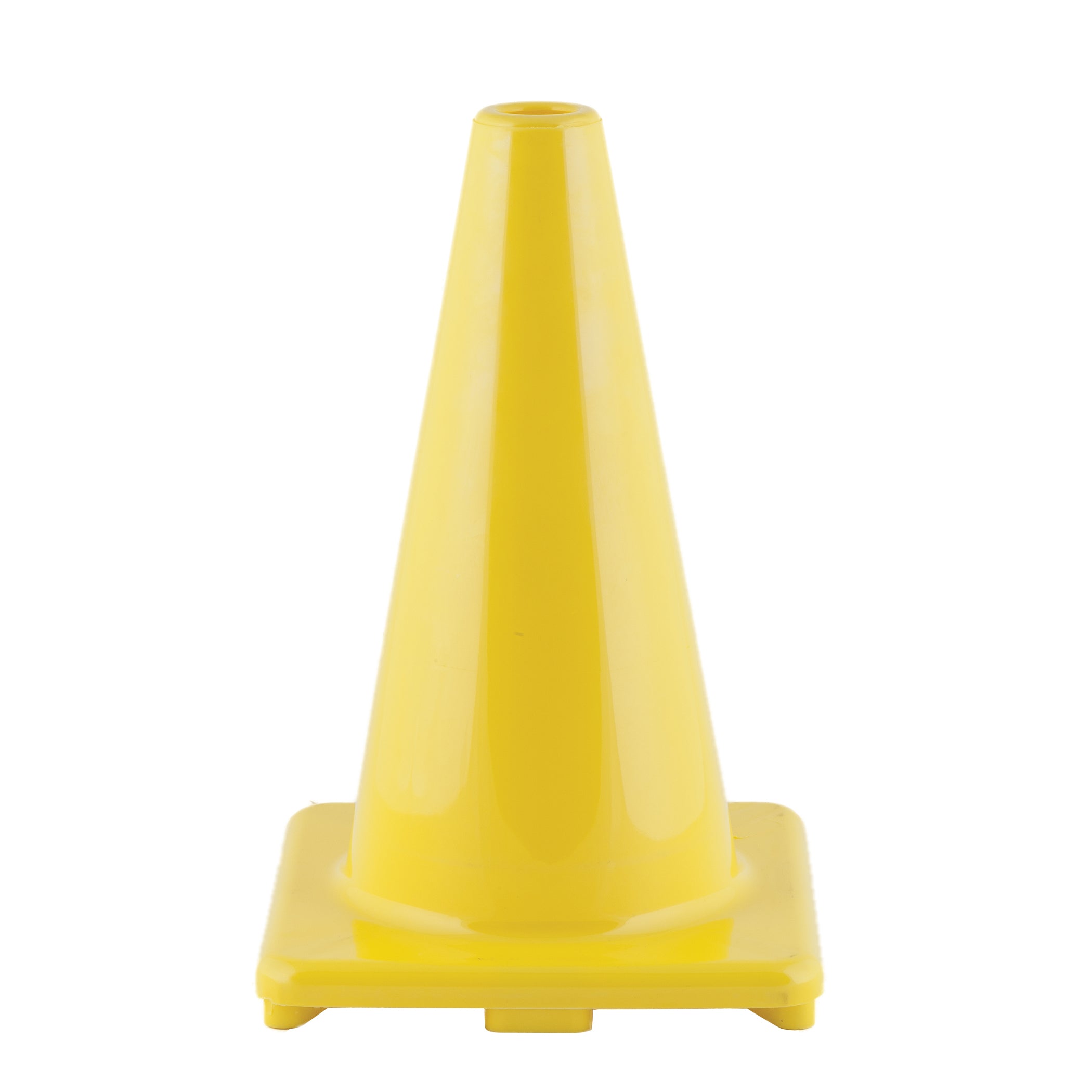 Hi-Visibility Flexible Vinyl Cone, 12", Yellow, Pack of 3