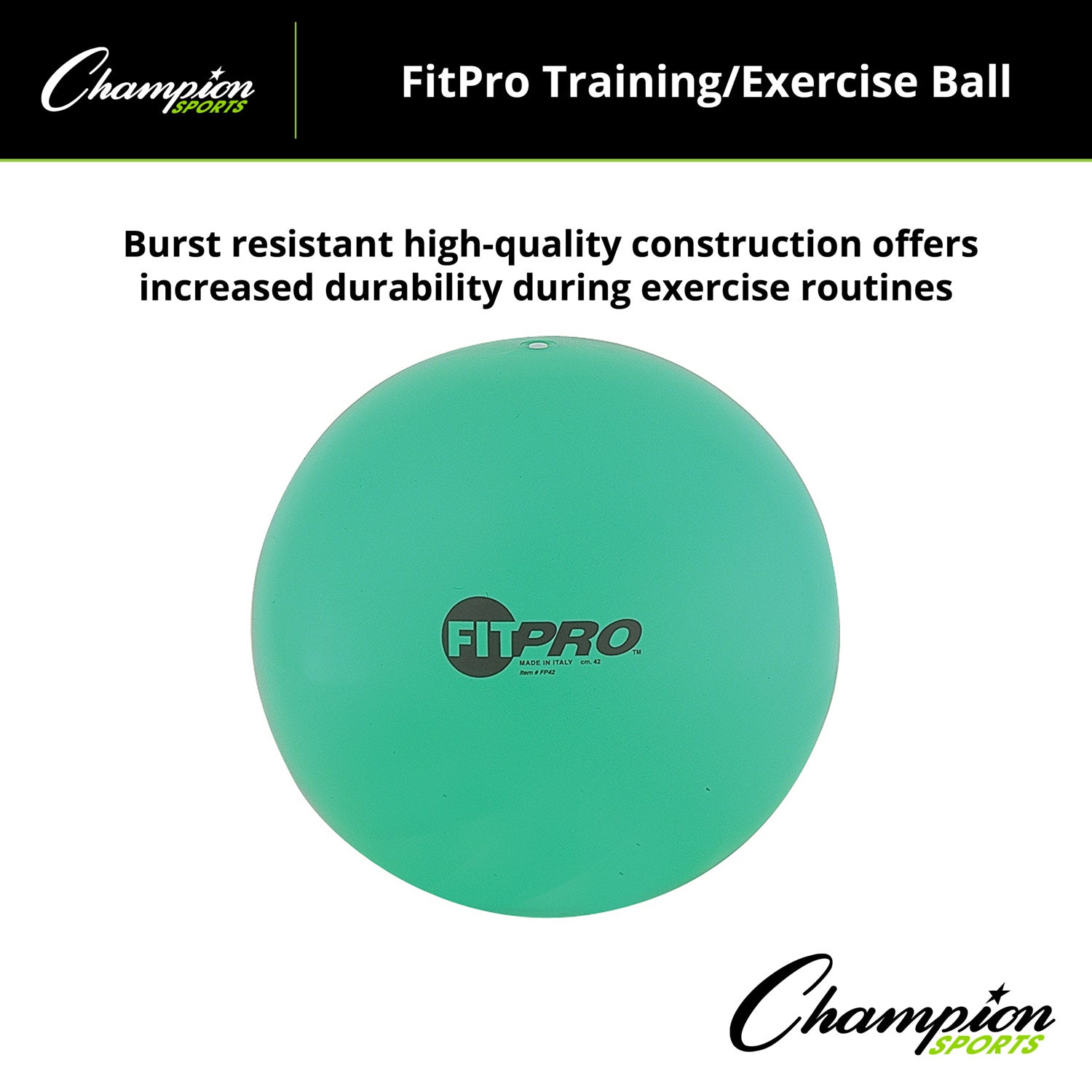 Fitpro Training & Exercise Ball, 42cm, Green