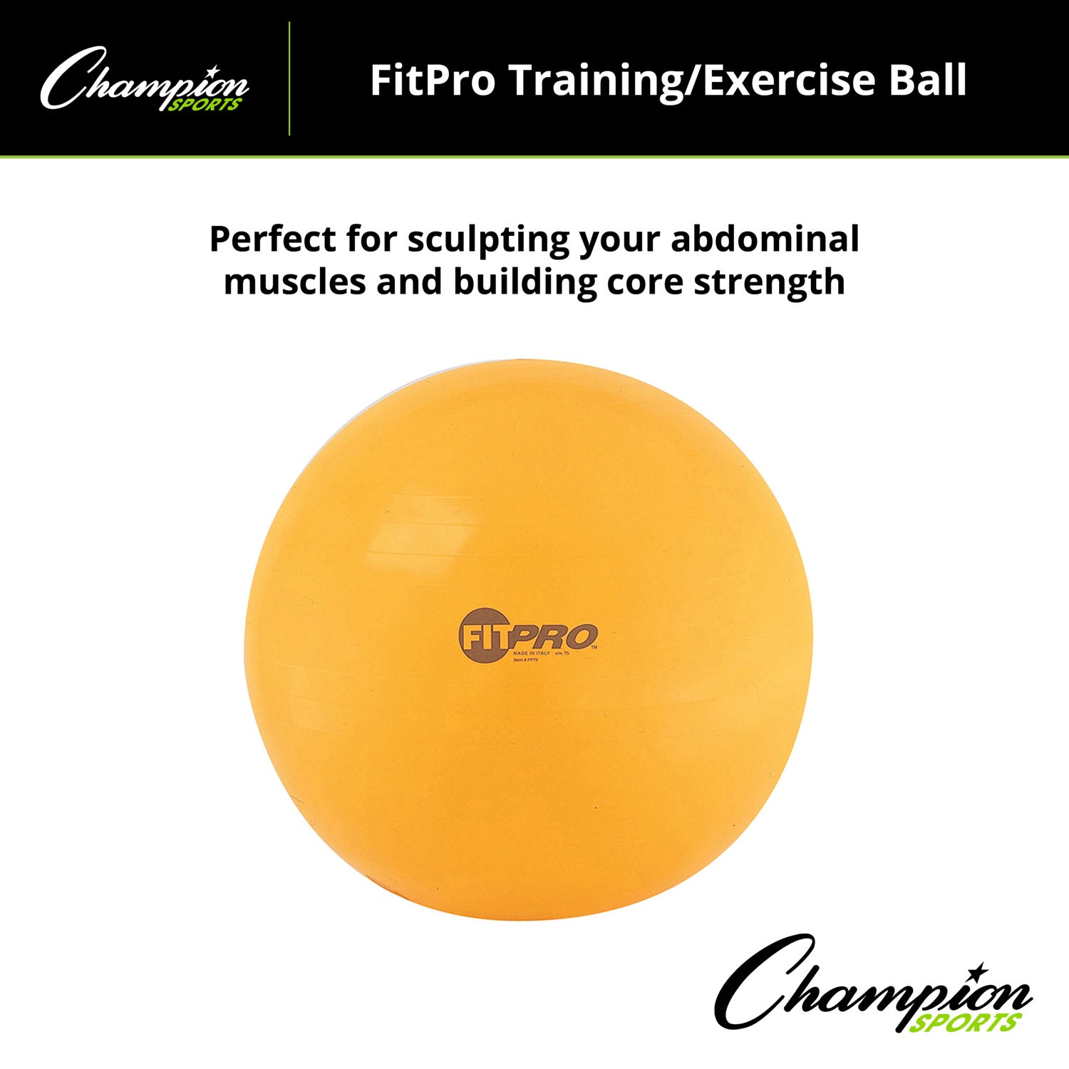 Fitpro Training & Exercise Ball, 75 cm, Yellow