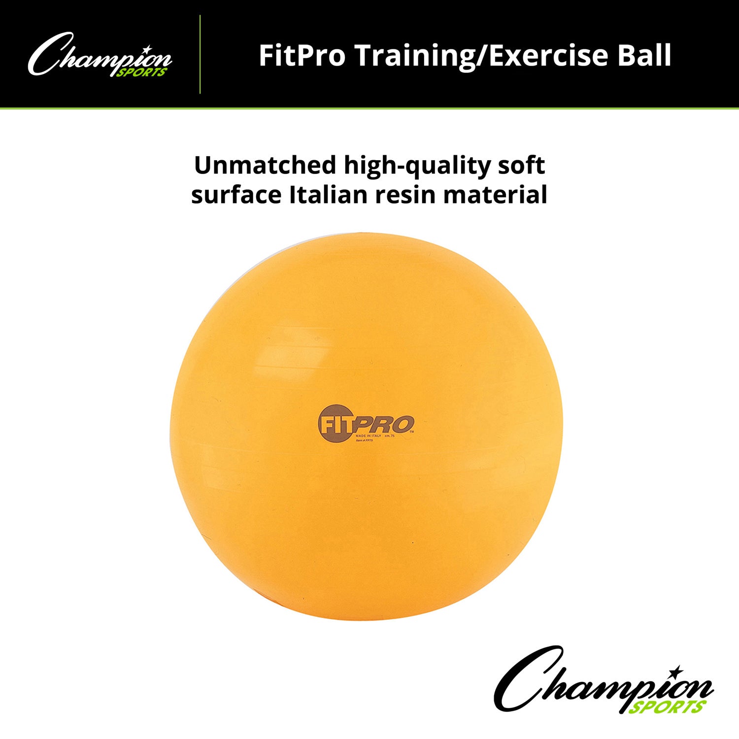 Fitpro Training & Exercise Ball, 75 cm, Yellow