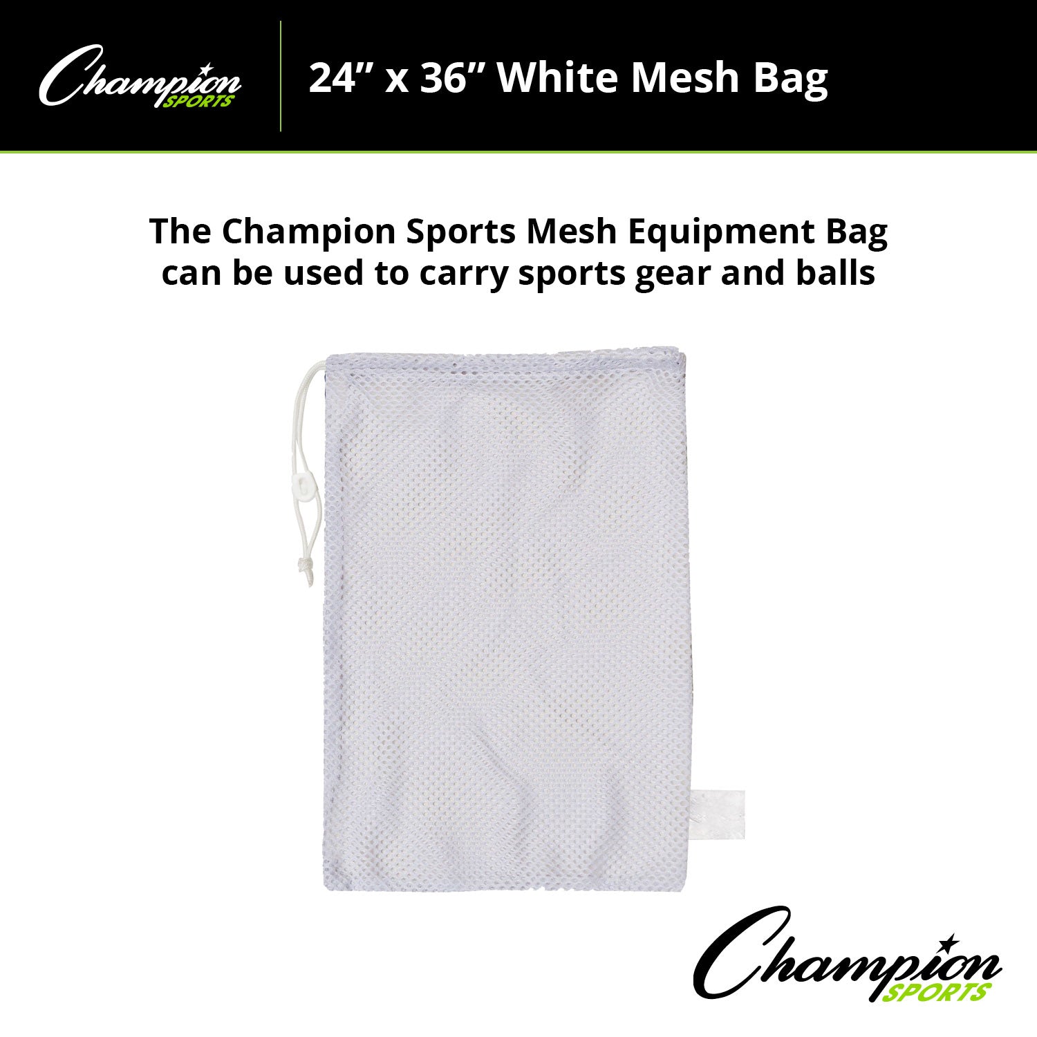 Equipment Bag, Mesh, 24" x 36", White, Pack of 3