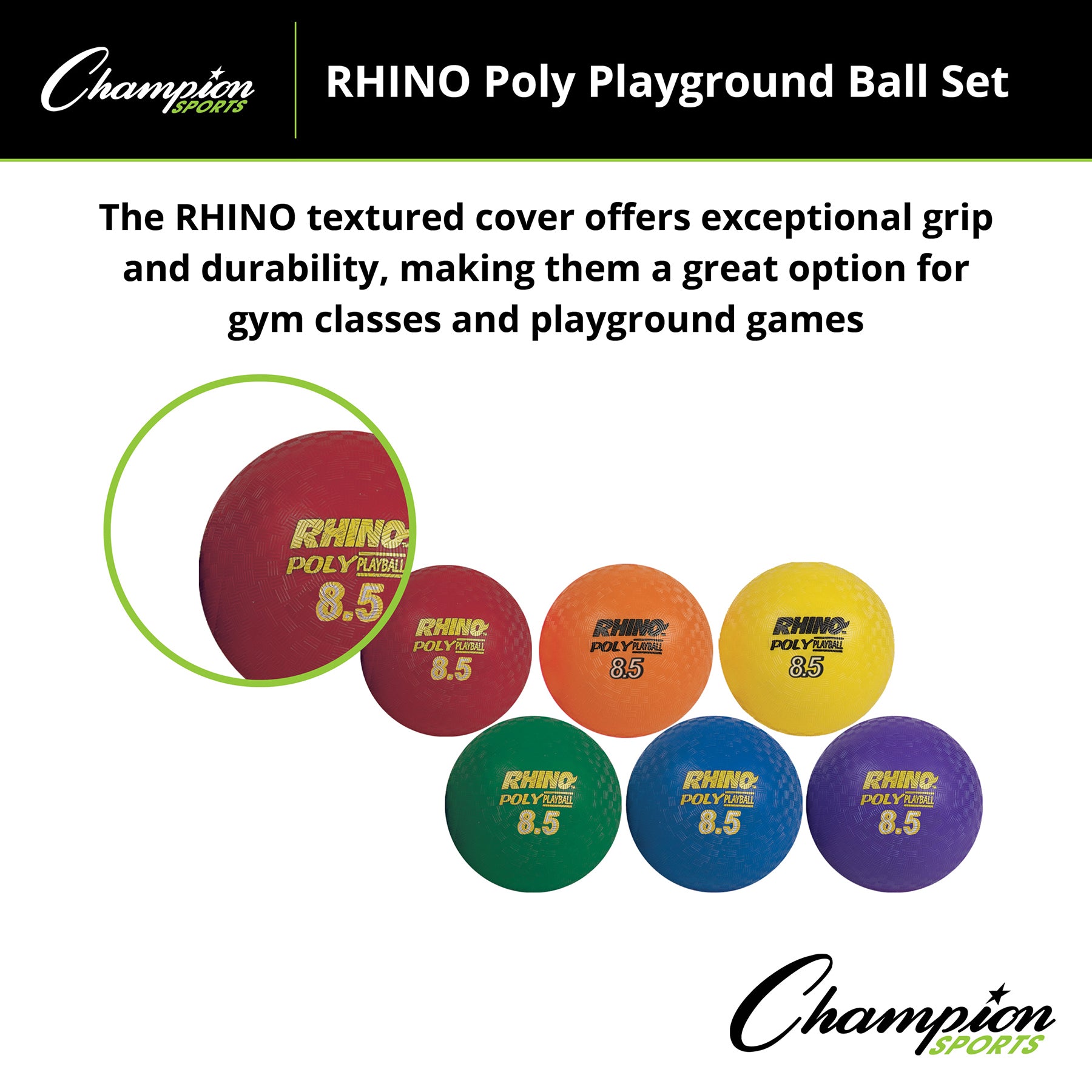 Rhino® Poly 8.5-Inch Playground Ball Set