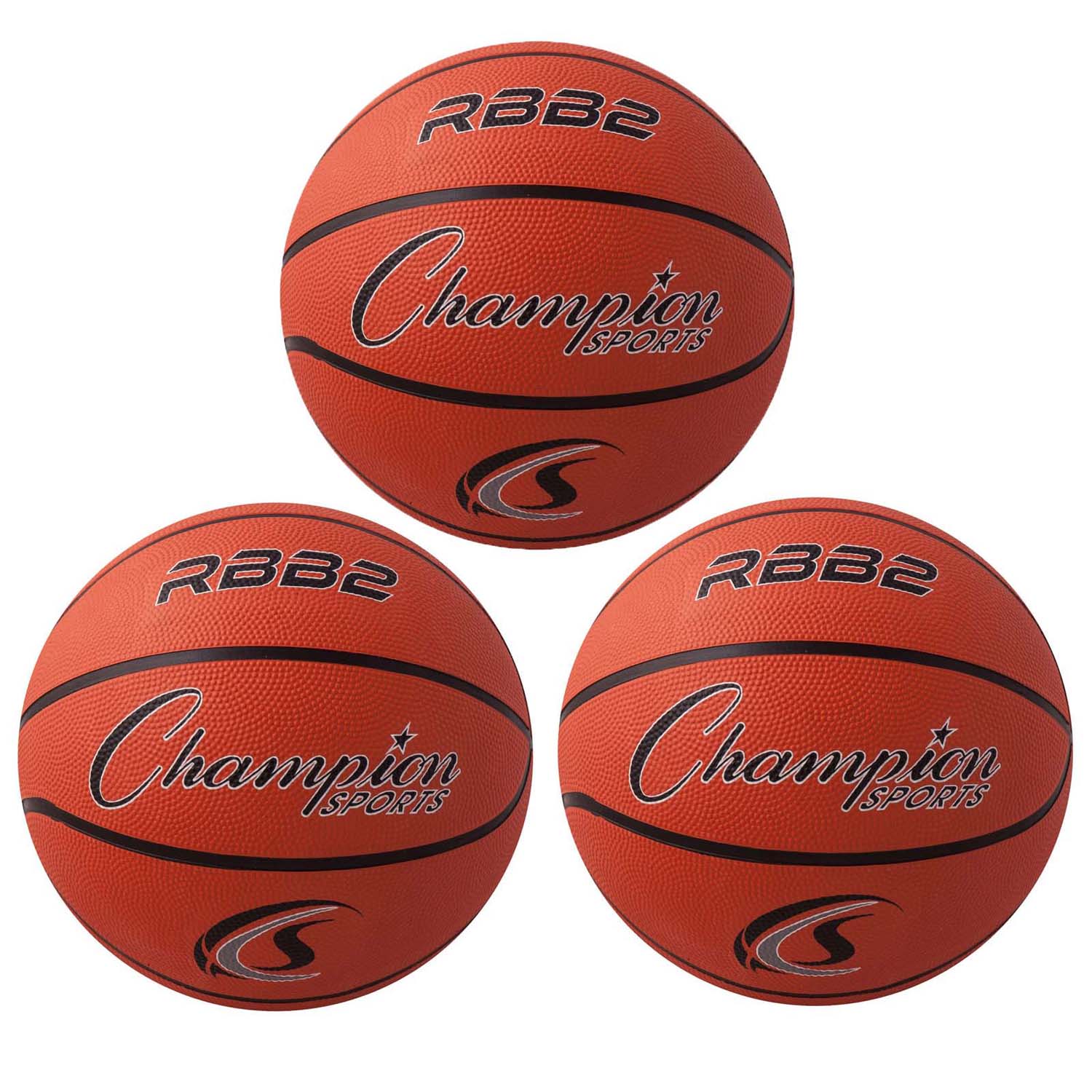 Junior Rubber Basketball, Orange, Pack of 3