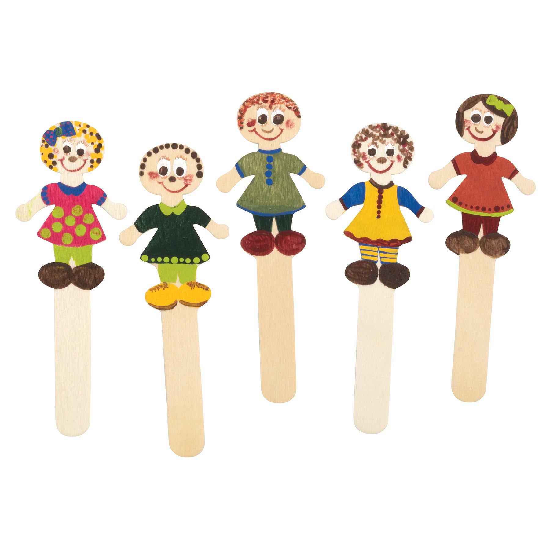 Natural Wood Craft Sticks, People, 5.5" Tall, 36 Per Pack, 3 Packs