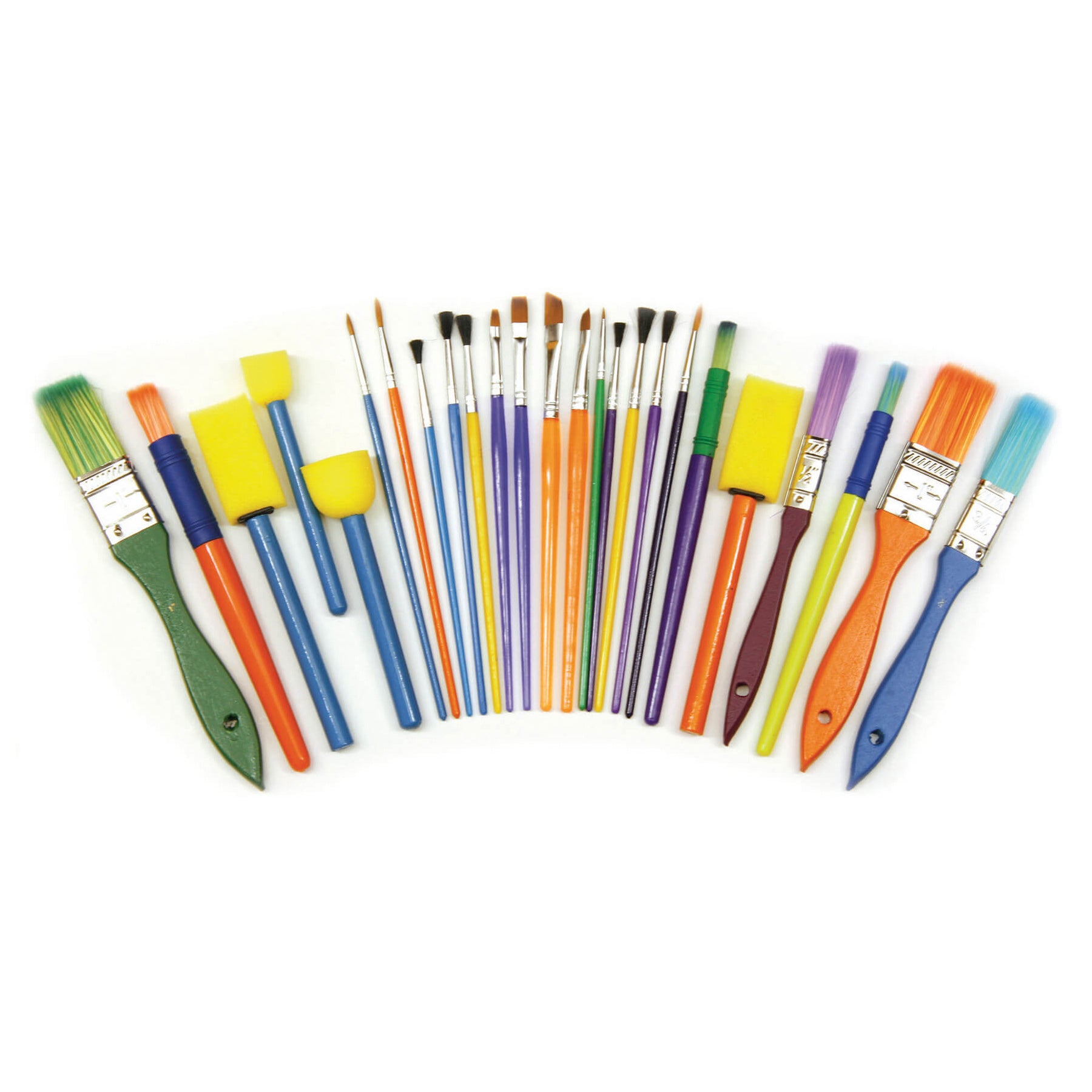 Starter Brush Assortment, Assorted Colors & Sizes, 25 Brushes Per Pack, 2 Packs - A1 School Supplies