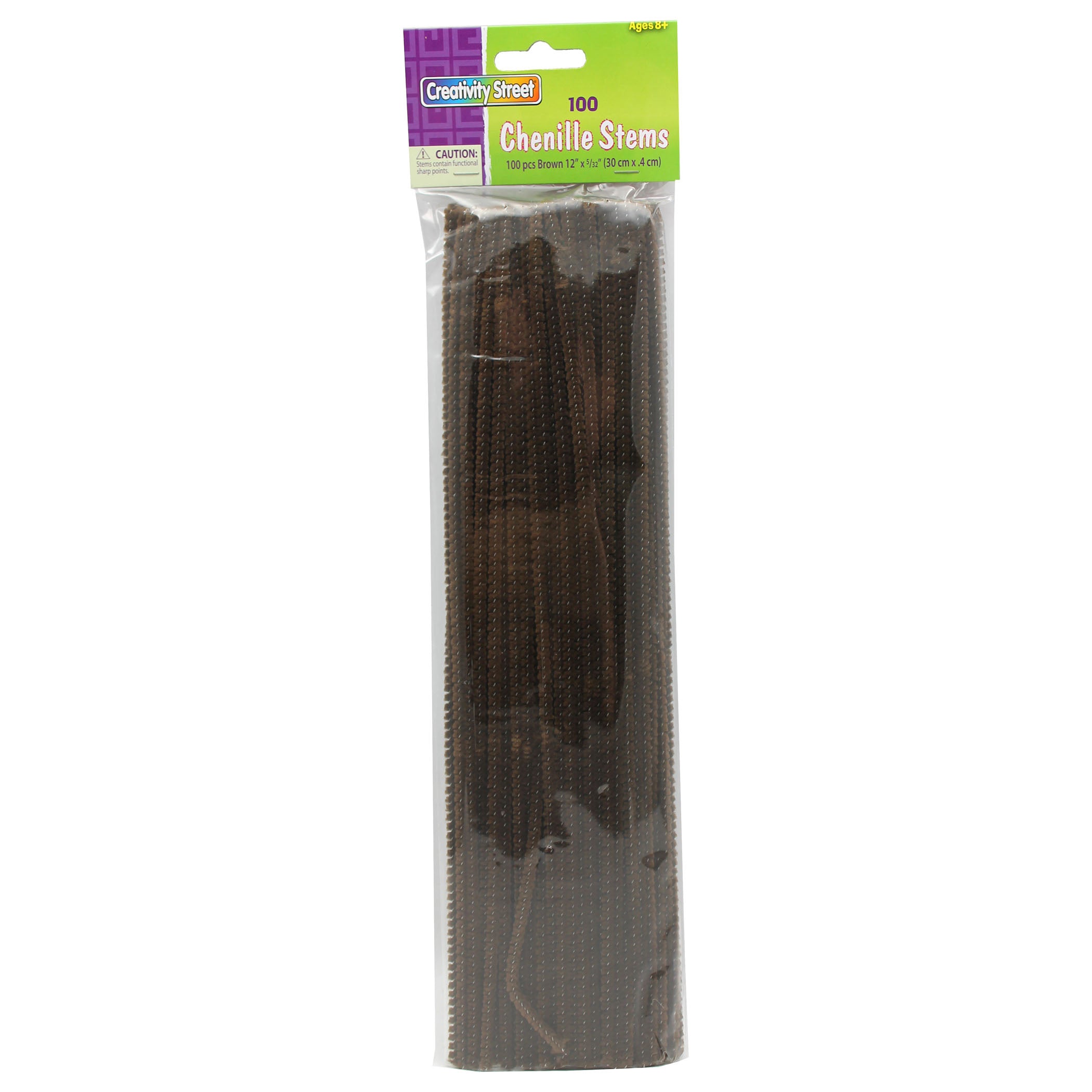 Regular Stems, Brown, 12" x 4 mm, 100 Per Pack, 12 Packs