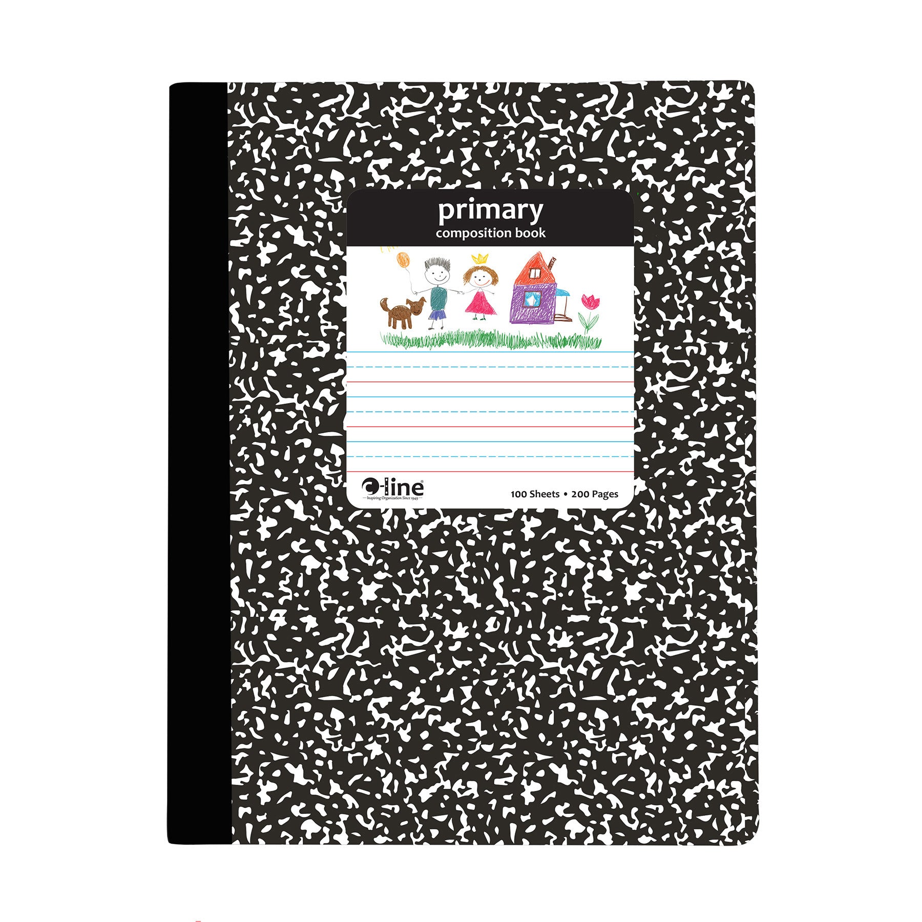 Composition Notebook, Primary Ruled, Black Marble, Pack of 12