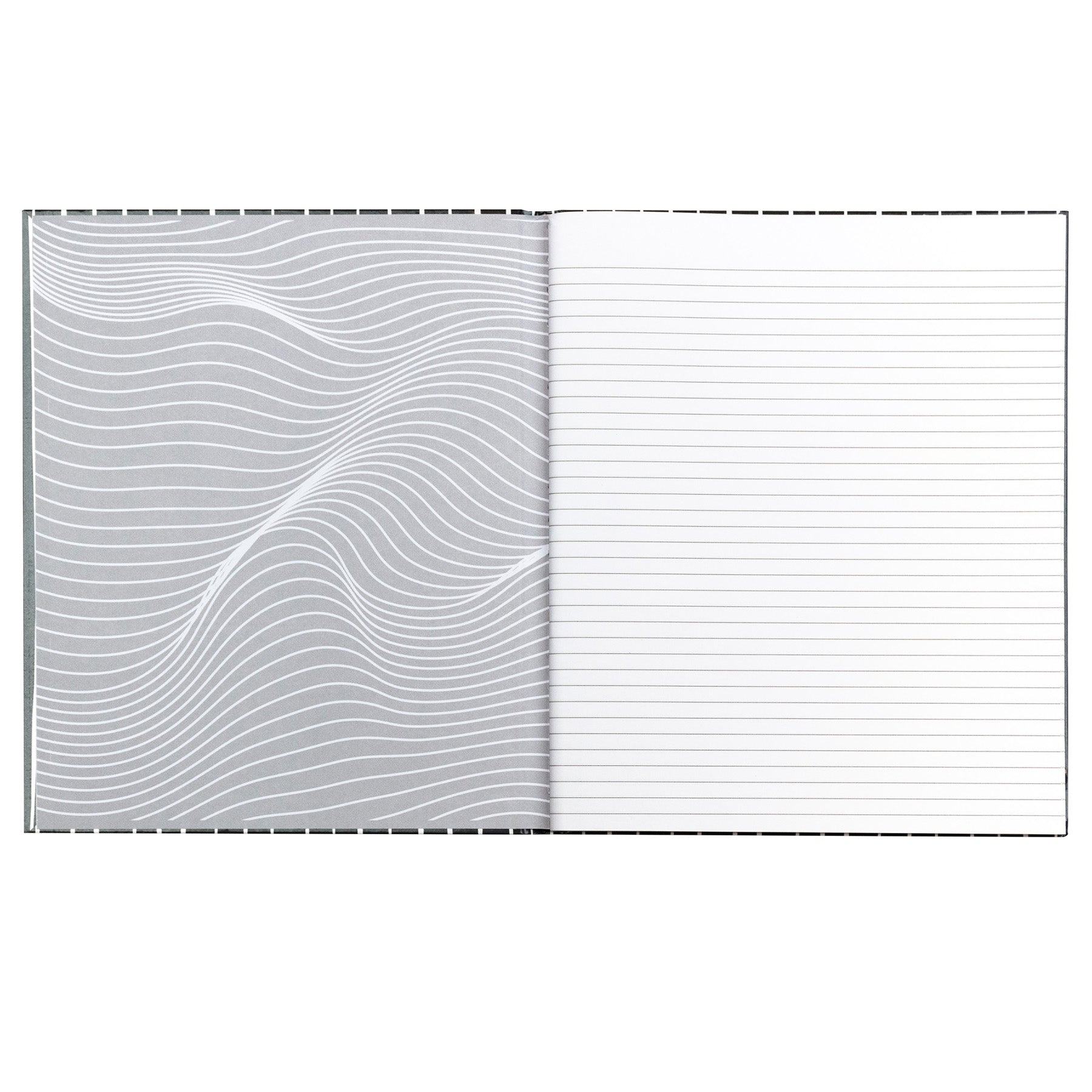 Professional Hardbound Notebook, 96 Page, College Ruled, 8-1/2" x 10-7/8", Charcoal & White Stripes, Pack of 2