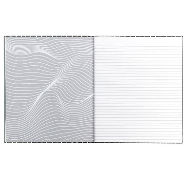 Professional Hardbound Notebook, 96 Page, College Ruled, 8-1/2" x 10-7/8", Charcoal & White Stripes, Pack of 2 - A1 School Supplies