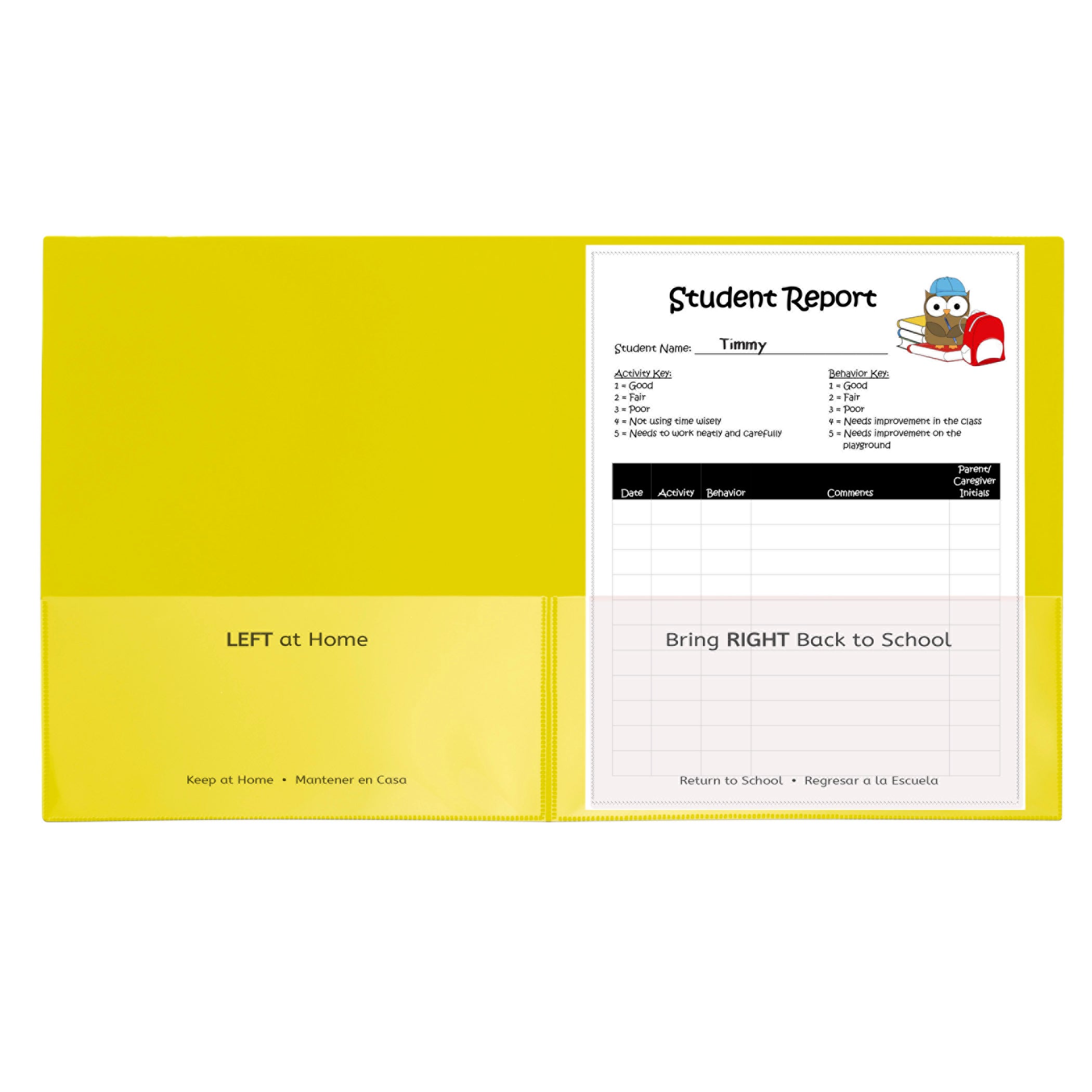 Classroom Connector™ School-To-Home Folders, Yellow, Box of 25