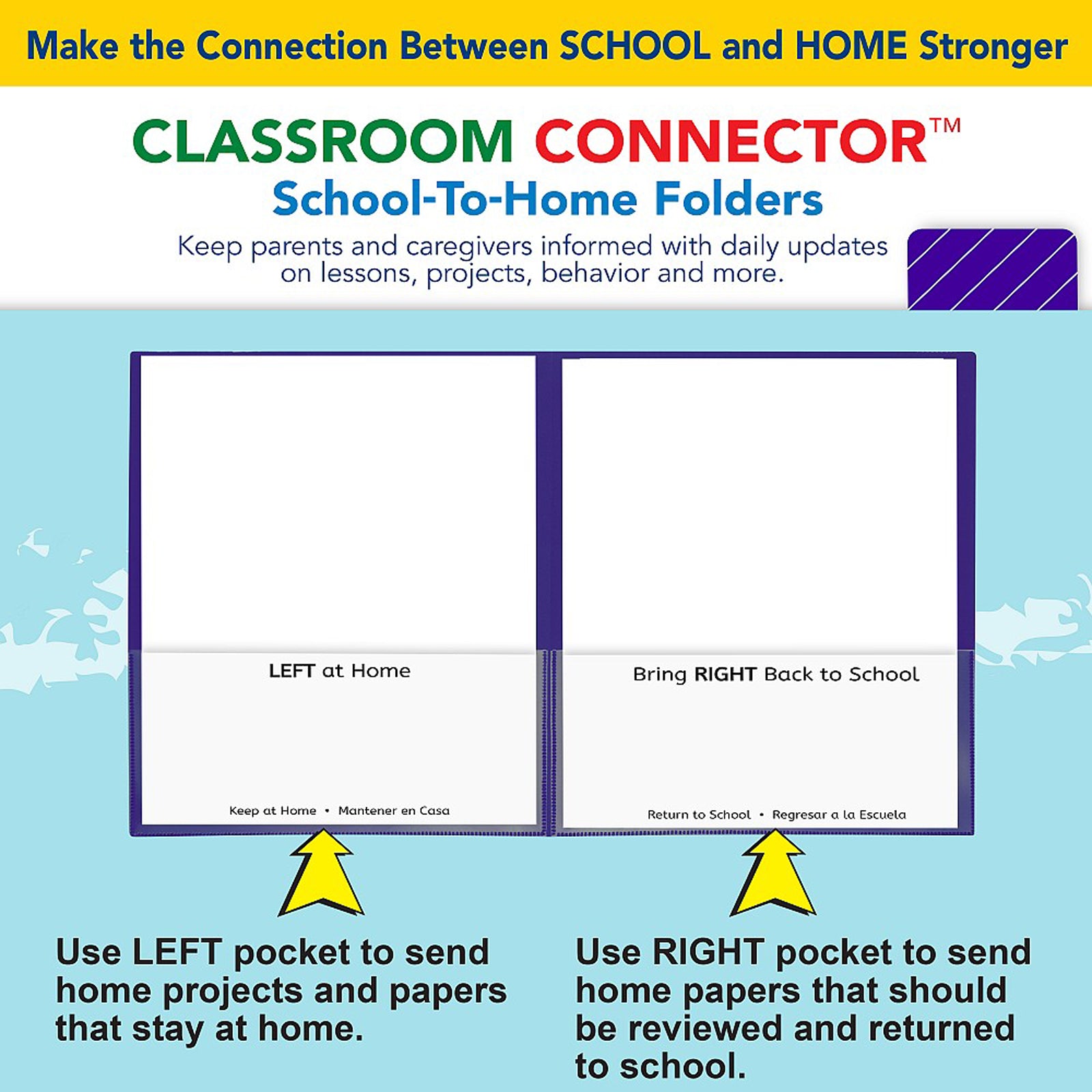 Classroom Connector™ School-To-Home Folders, Purple, Box of 25