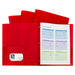 Two-Pocket Heavyweight Poly Portfolio Folder with Prongs, Red, 10 Per Pack, 2 Packs - A1 School Supplies