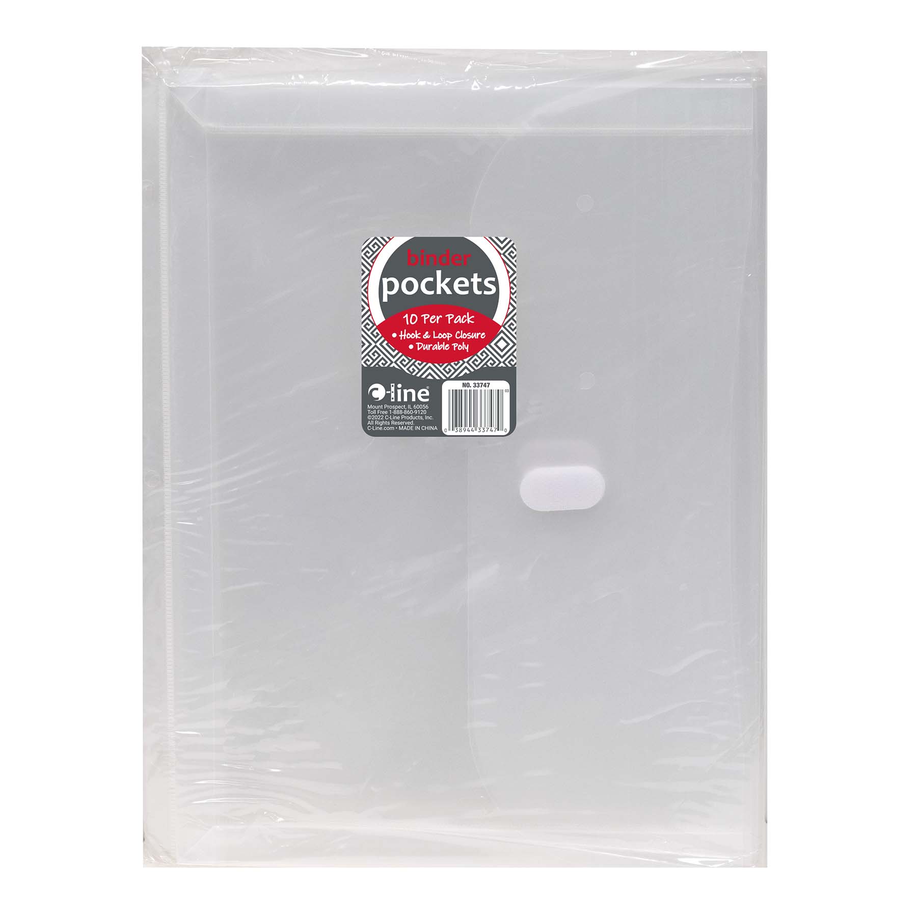 Super Heavyweight Poly Binder Pockets, Clear, Side Loading, 11" x 8.5", Pack of 10