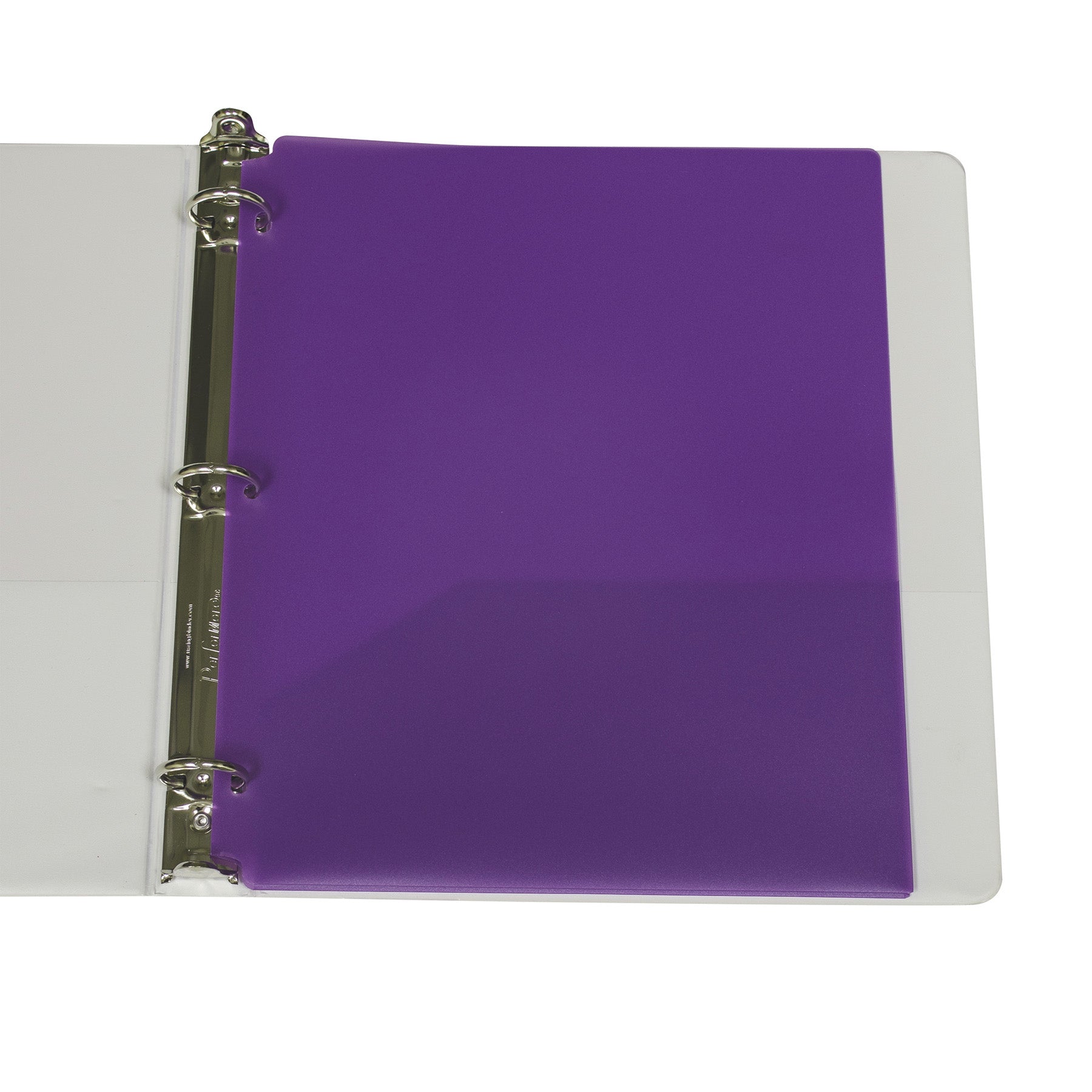 Two-Pocket Heavyweight Poly Portfolio Folder with Three-Hole Punch, Purple, Pack of 25