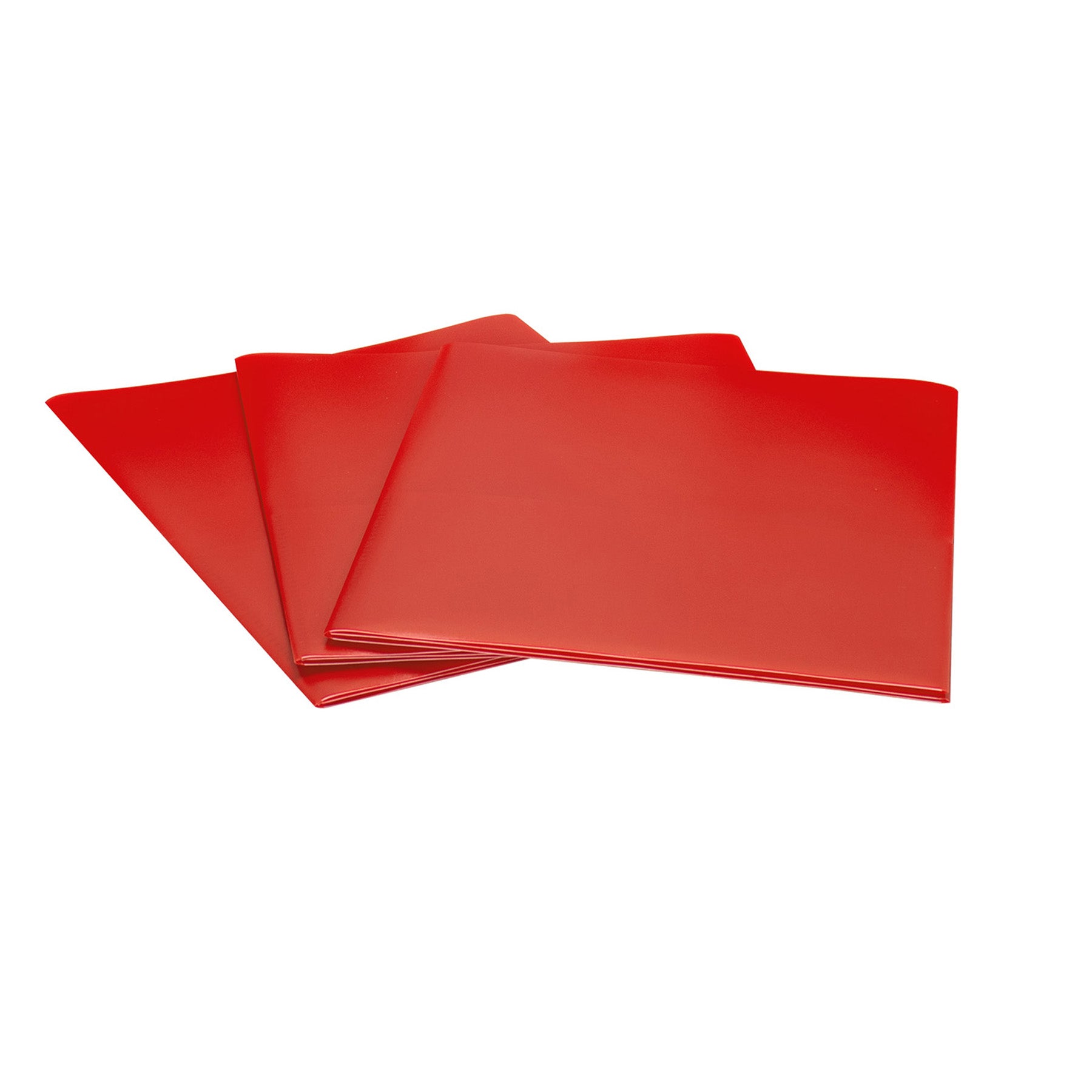 3-Pocket Poly Portfolio, Red, Box of 24