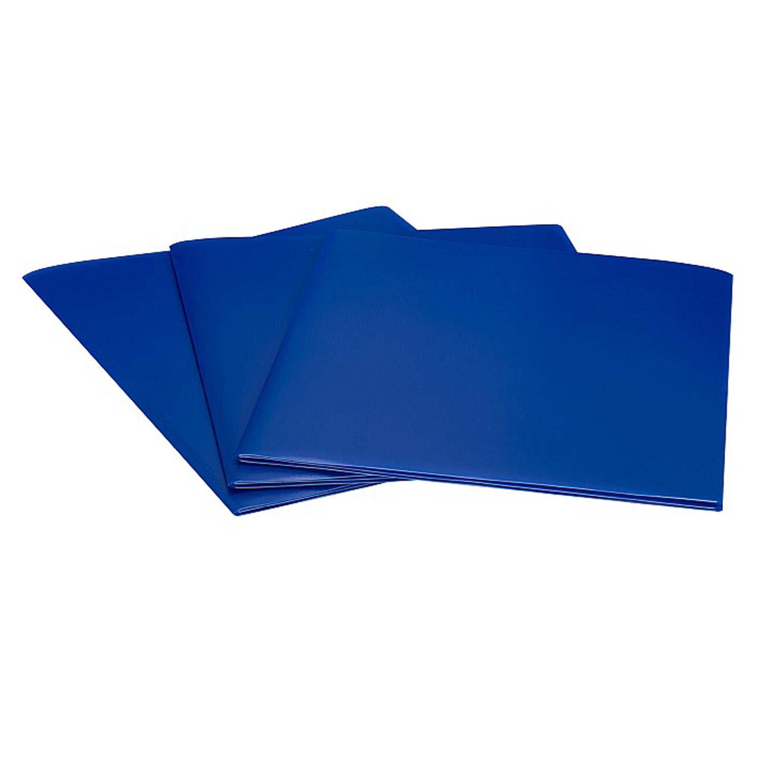 3-Pocket Poly Portfolio, Blue, Box of 24