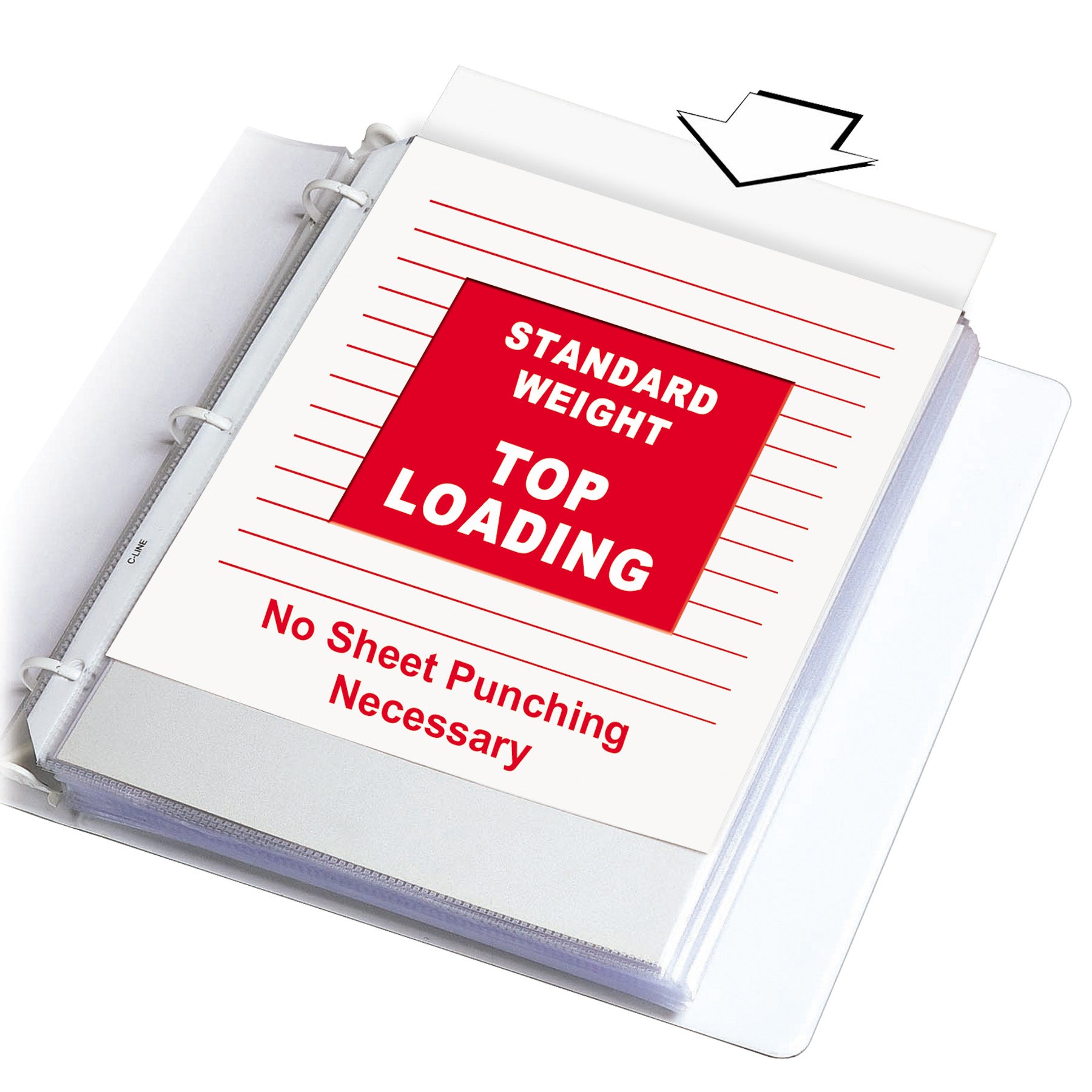 Standard Weight Poly Sheet Protectors, Clear, Top Loading, 11" x 8-1/2", box of 100