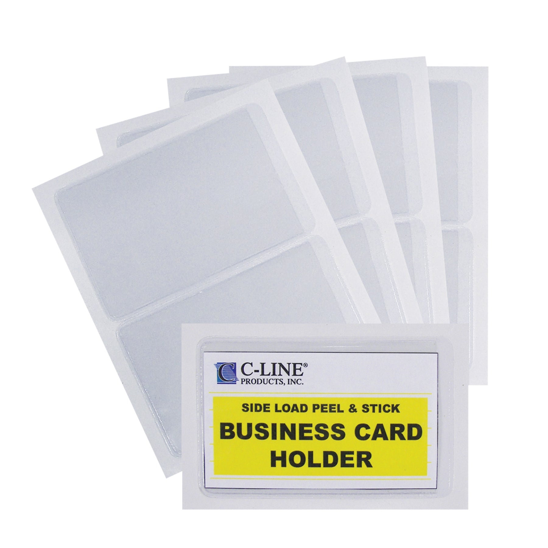 Self-Adhesive Business Card Holder, Side Load, 2" x 3-1/2", 10 Per Pack, 5 Packs - A1 School Supplies