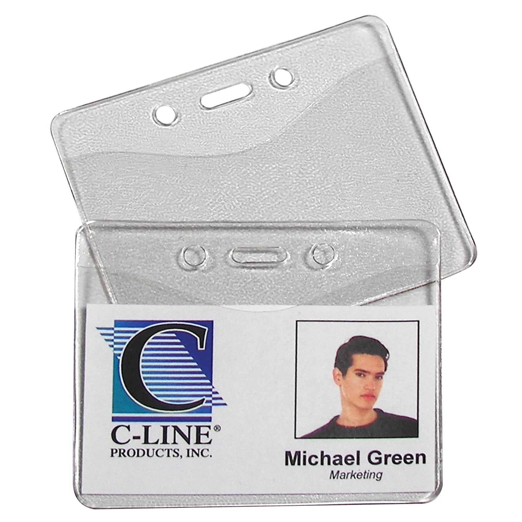 Heavy Duty ID Badge Holders, Vinyl, Horizontal, 2-3/8 x 3-3/8, Box of 100