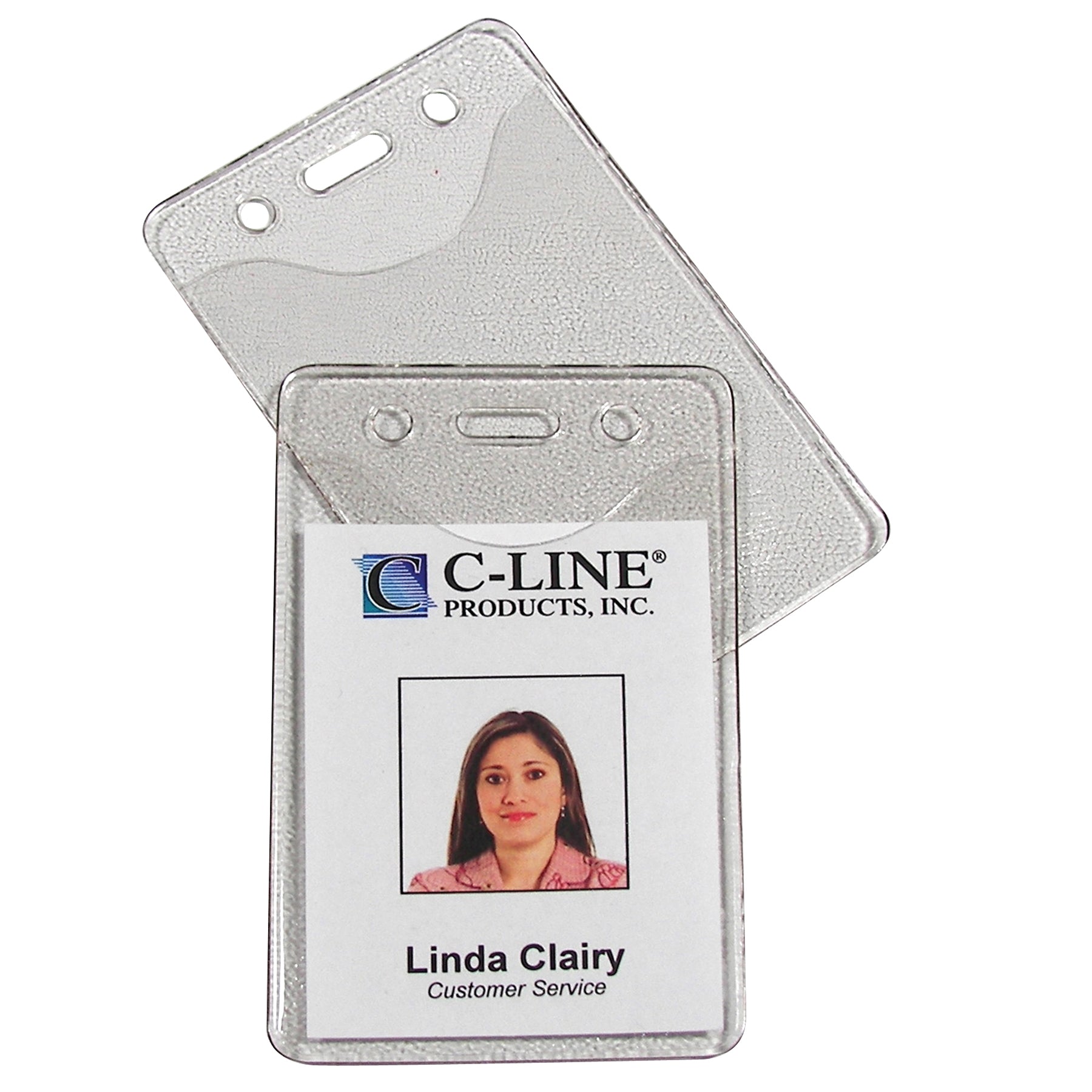 Heavy Duty ID Badge Holders, Vinyl, Vertical, 2-3/8 x 3-3/8, Box of 100