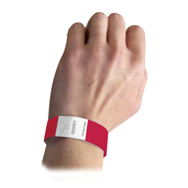 DuPont™ Tyvek® Security Wristbands, Red, 100 Per Pack, 2 Packs - A1 School Supplies