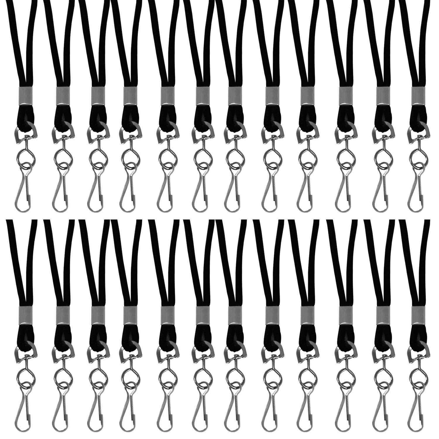 Standard Lanyard, Black, Swivel Hook, Pack of 24