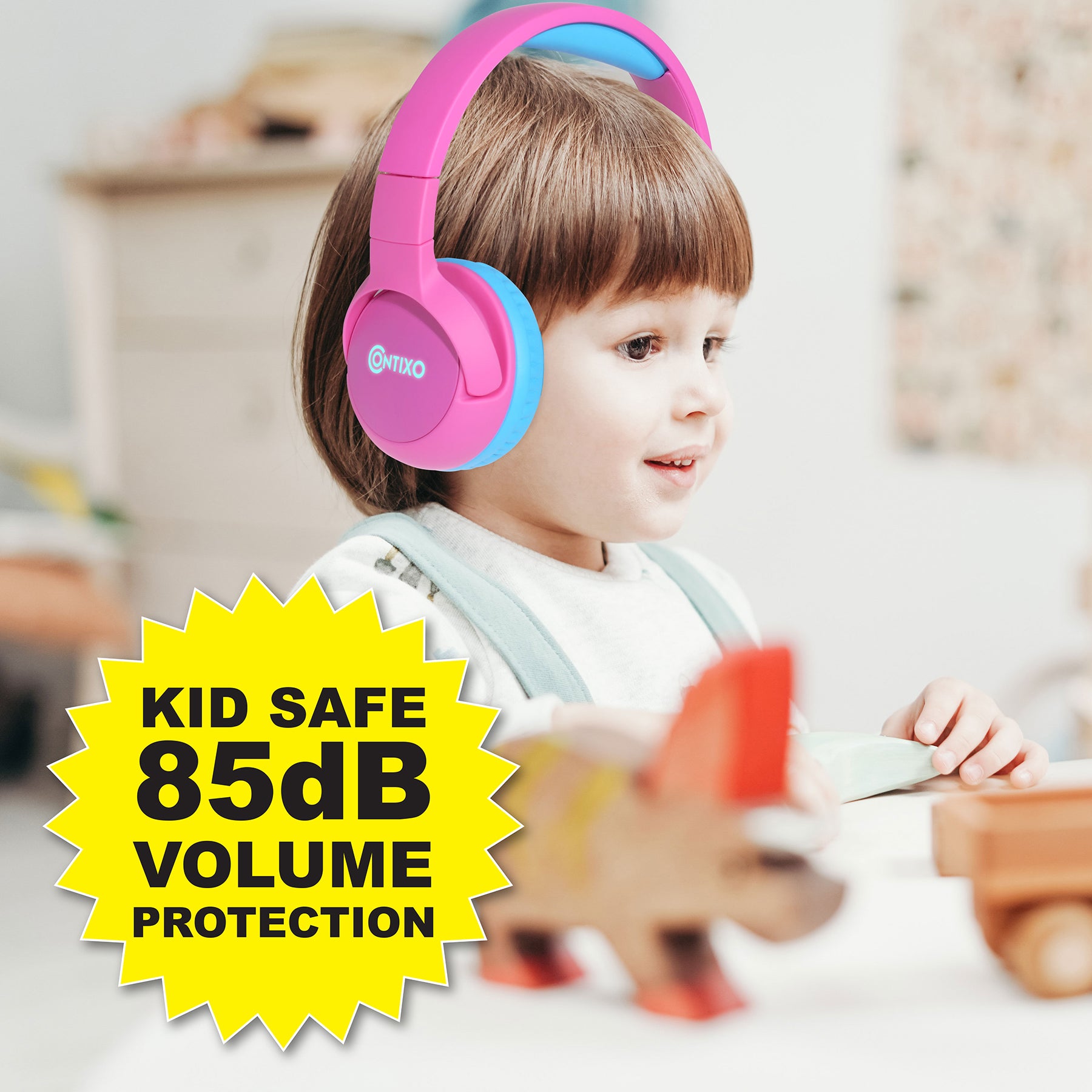 KB5 Kids Wireless Bluetooth Headphones, Pink