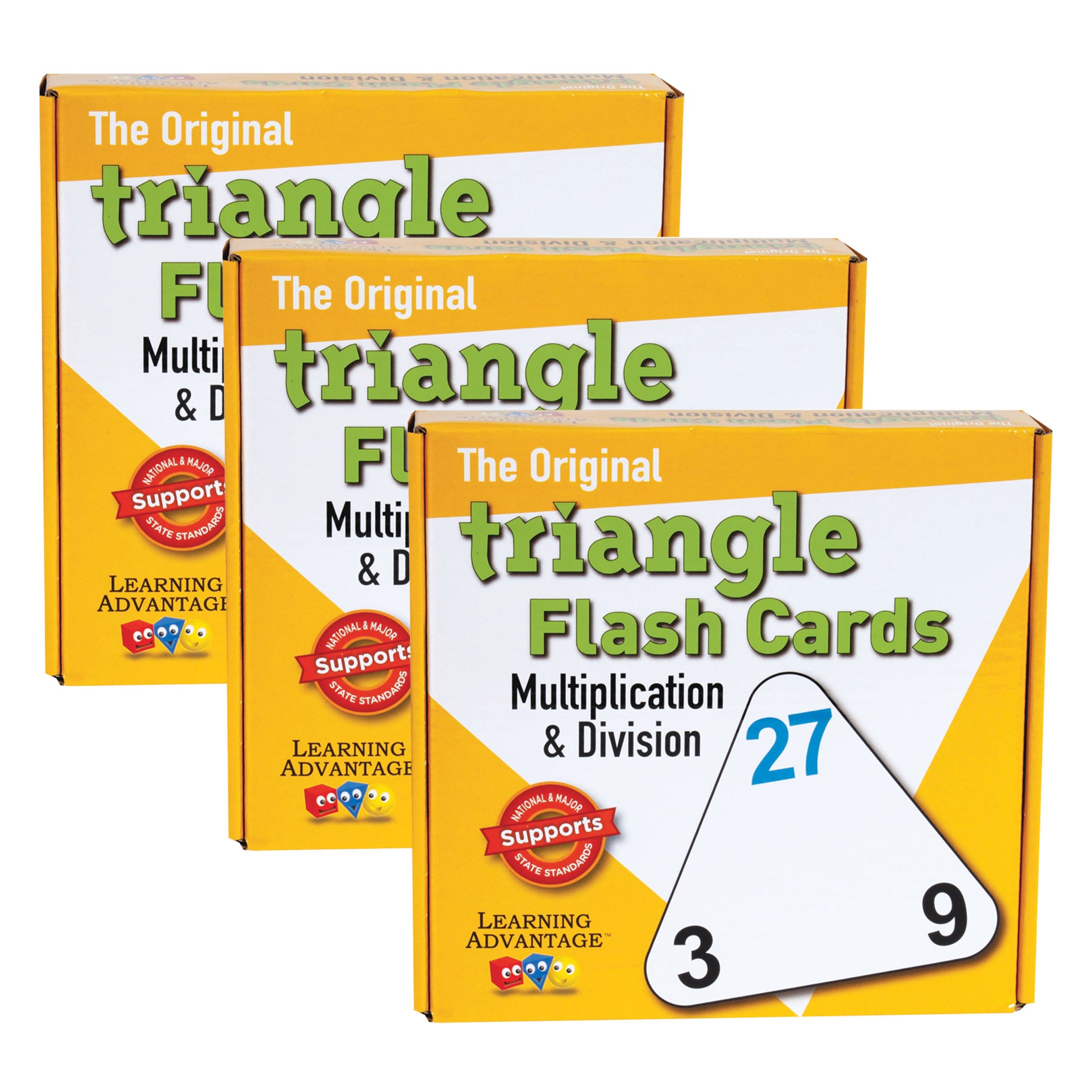 The Original Triangle Flash Cards - Multiplication & Division - 20 Per Set - 3 Sets