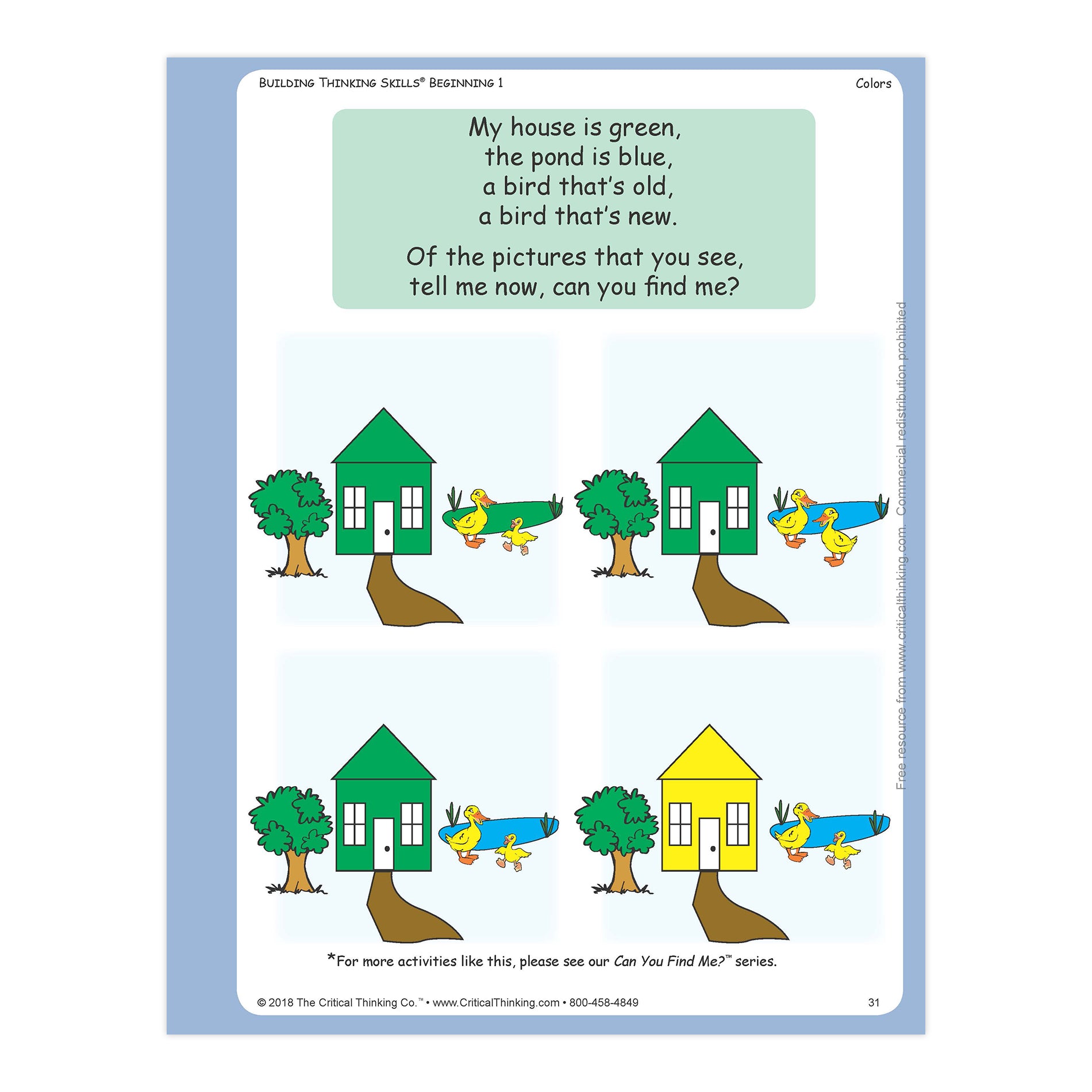 Building Thinking Skills® Book, Beginning, Grade Pre K