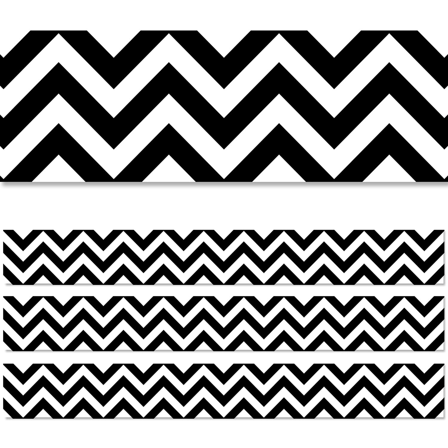 Black Chevron EZ Border, 48 Feet, 3 Packs