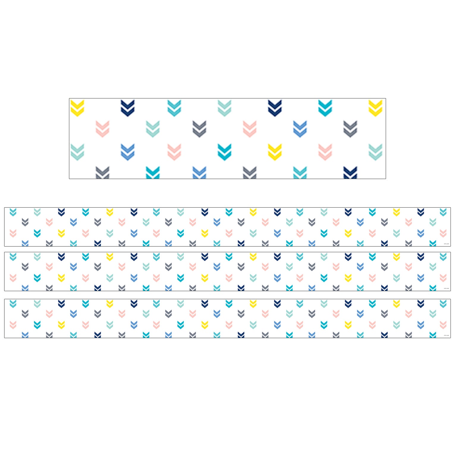 Calm & Cool Colorful Mini Chevrons EZ Border, 48 Feet Per Pack, 3 Packs