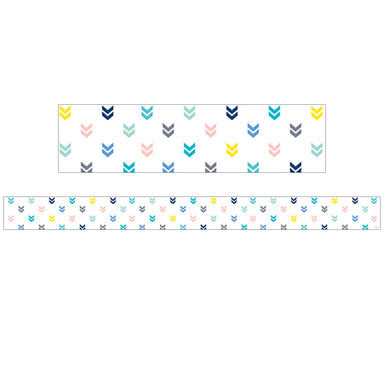 Calm & Cool Colorful Mini Chevrons EZ Border, 48 Feet Per Pack, 3 Packs - A1 School Supplies