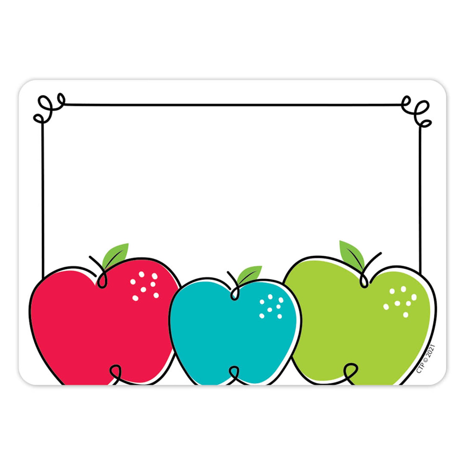 Doodle Apples Labels, 3-1/2" x 2-1/2", 36 Per Pack, 6 Packs - A1 School Supplies