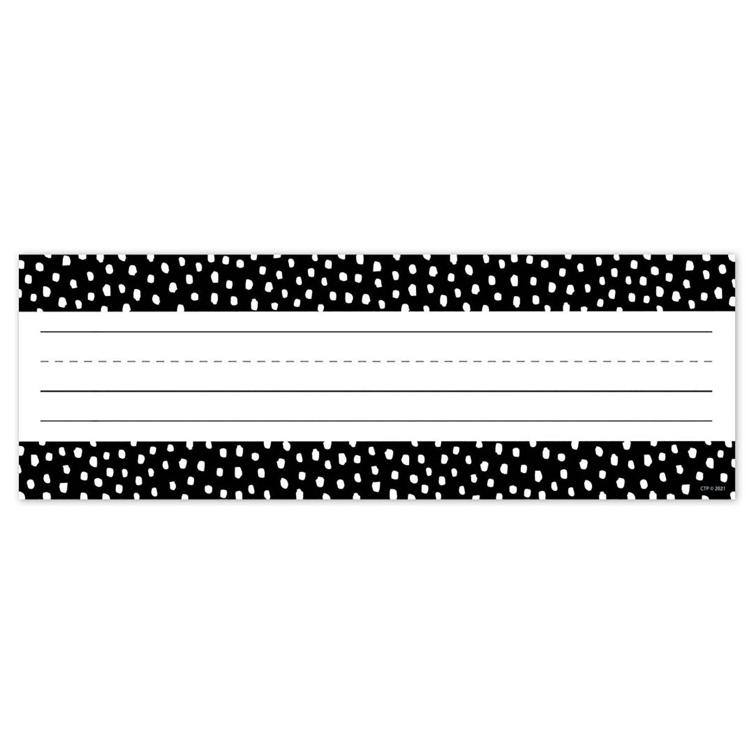 Messy Dots on Black Name Plates, 9-1/2" x 3-1/4", 36 Per Pack, 6 Packs - A1 School Supplies