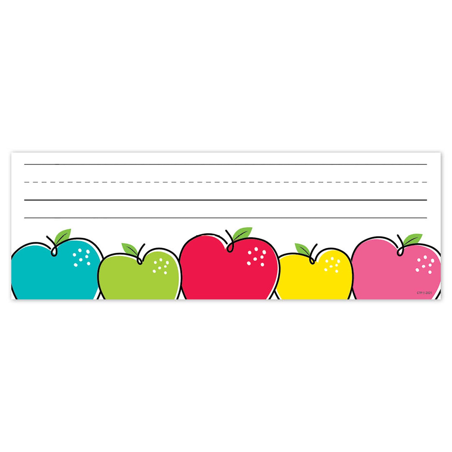 Doodle Apples Name Plates, 9-1/2" x 3-1/4", 36 Per Pack, 6 Packs